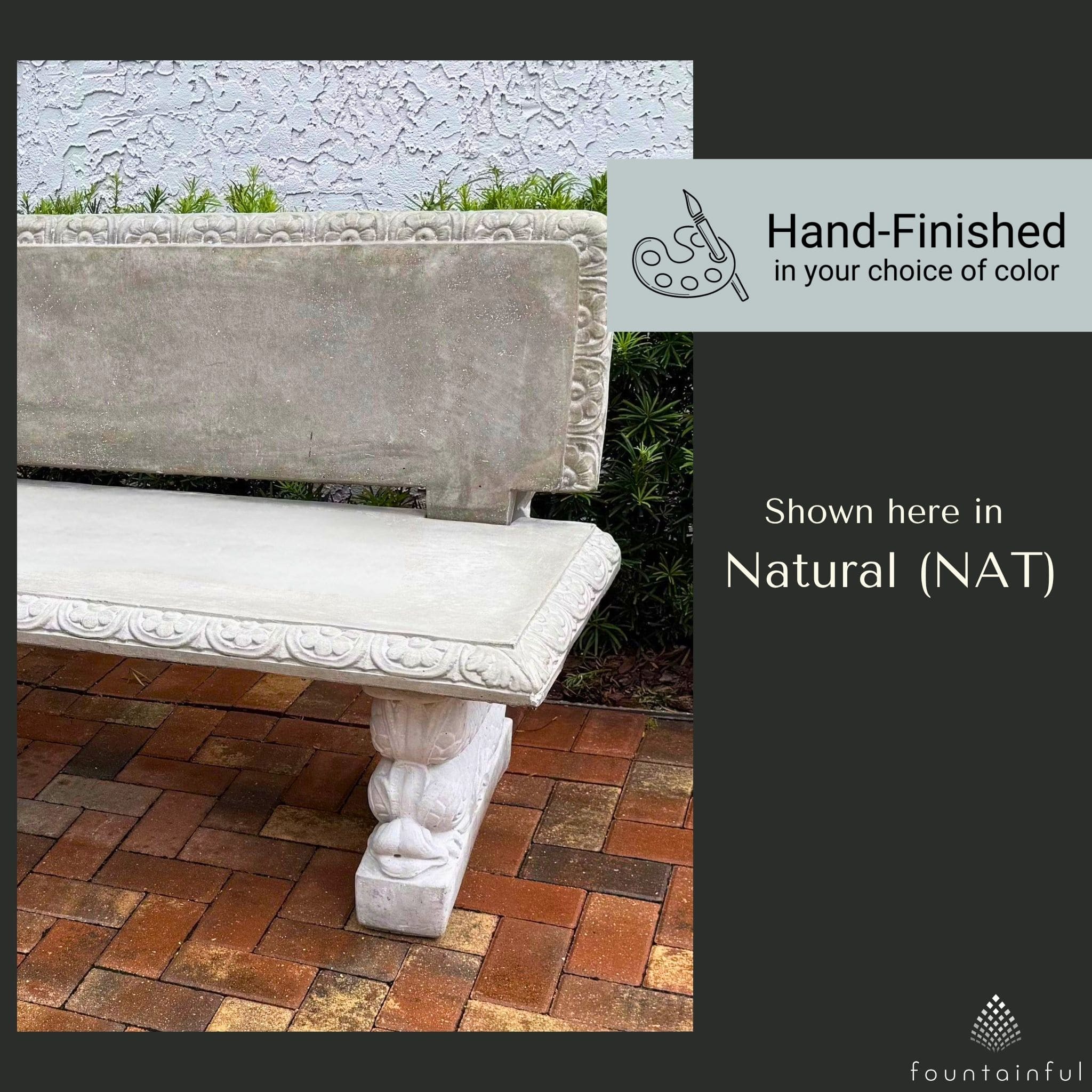 Adriatic Concrete Garden Bench - Giannini #509 / #509L