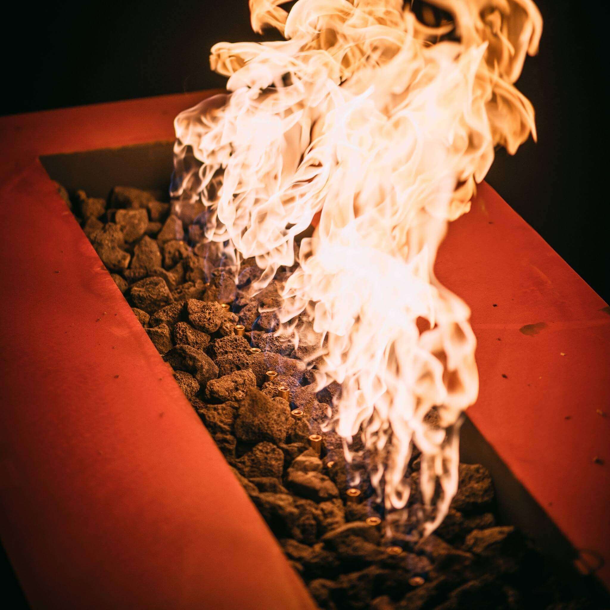 "Linear" Series Gas Fire Pit in Steel - Fire Pit Art