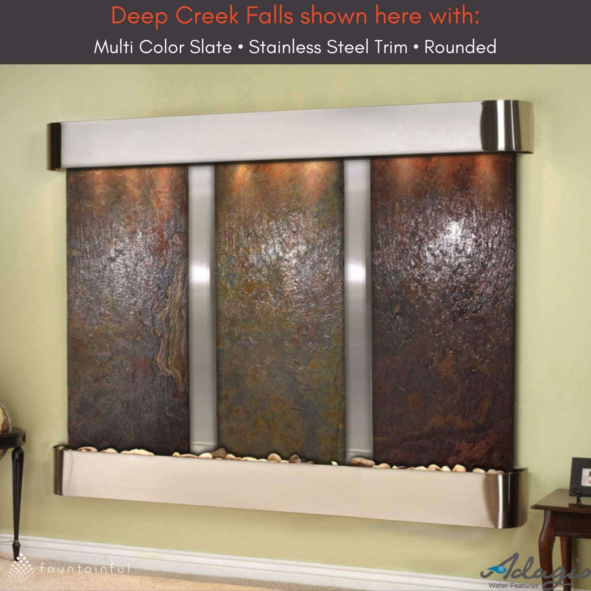 Deep Creek Falls Water Wall Fountain Indoor/Outdoor - Adagio