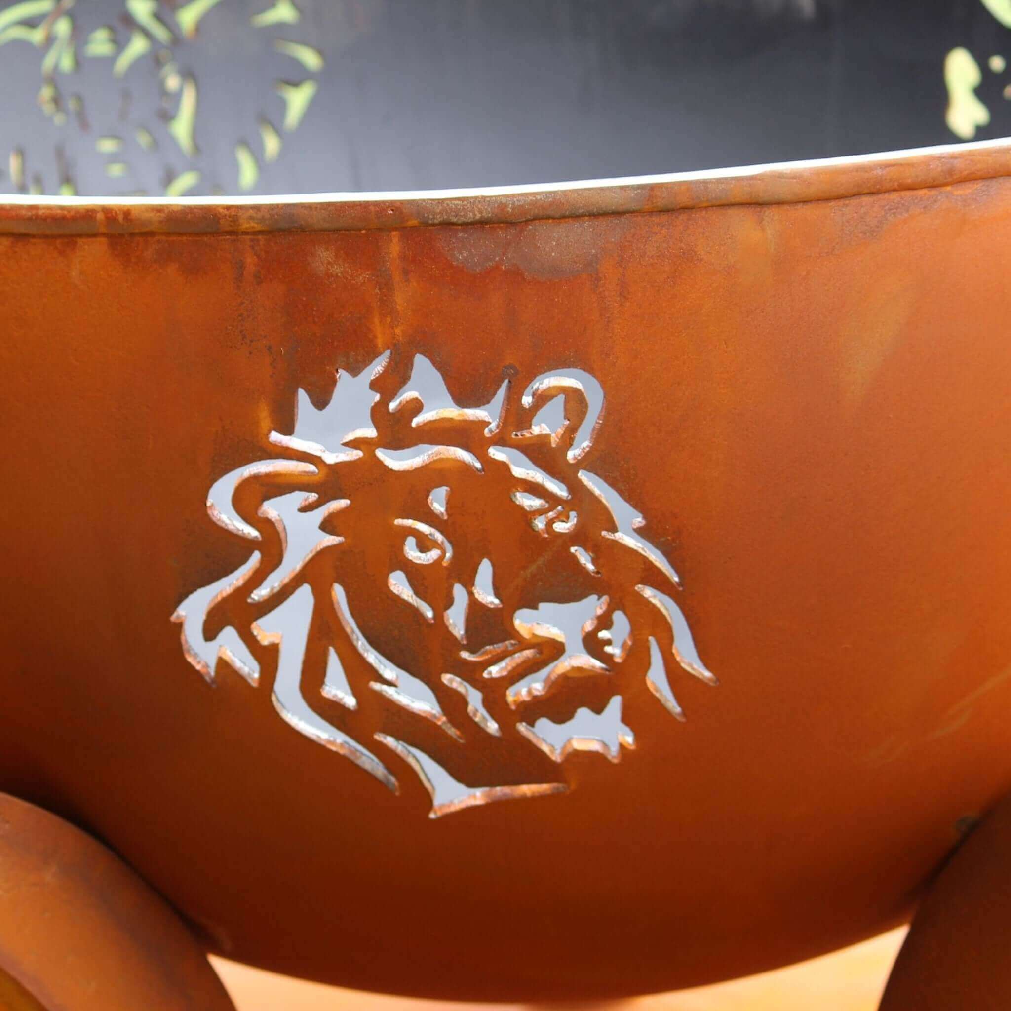 "Africa's Big Five" Wood Burning Fire Pit in Steel - Fire Pit Art