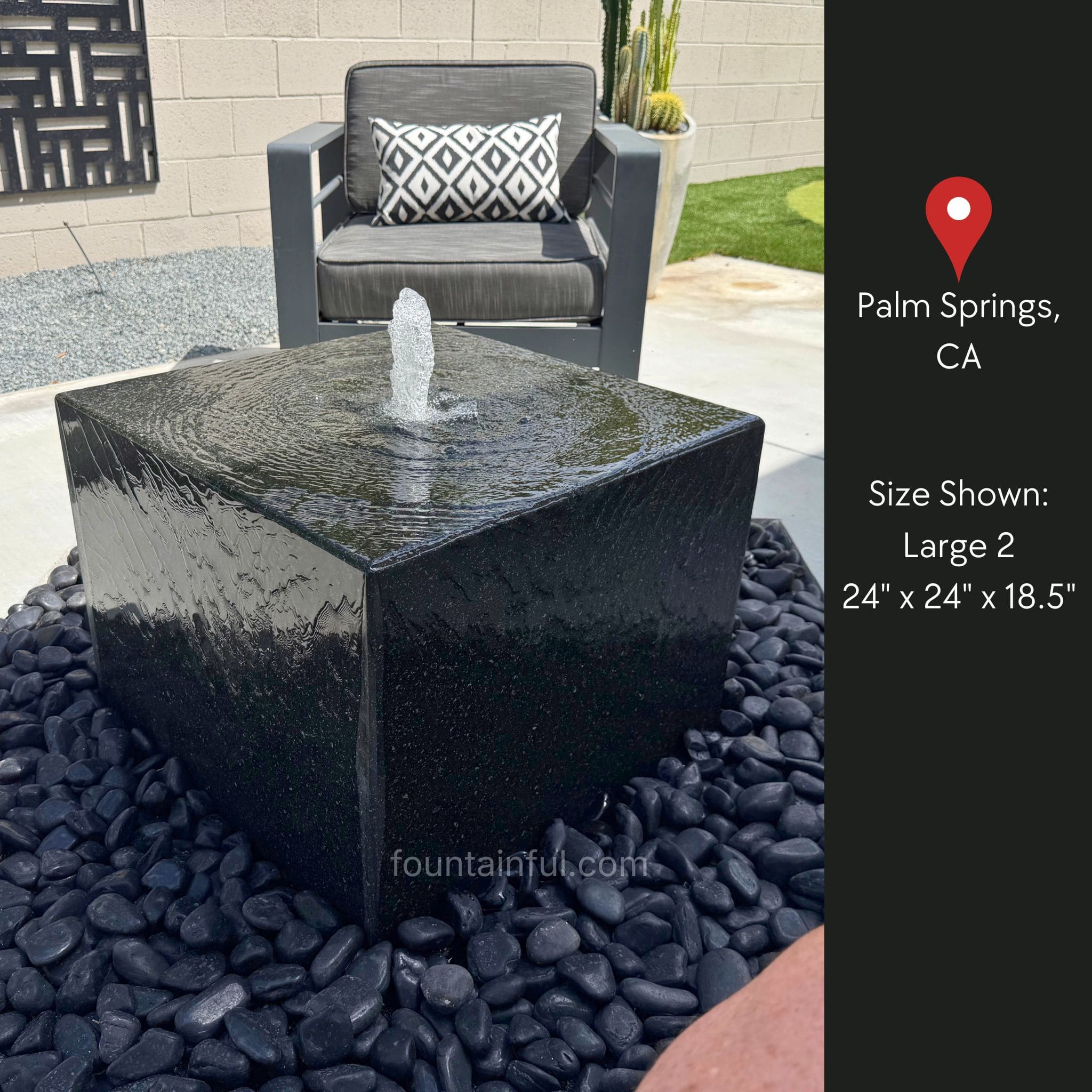 Granite Cuboid "Heiho" Fountain - Complete Kit - Blue Thumb