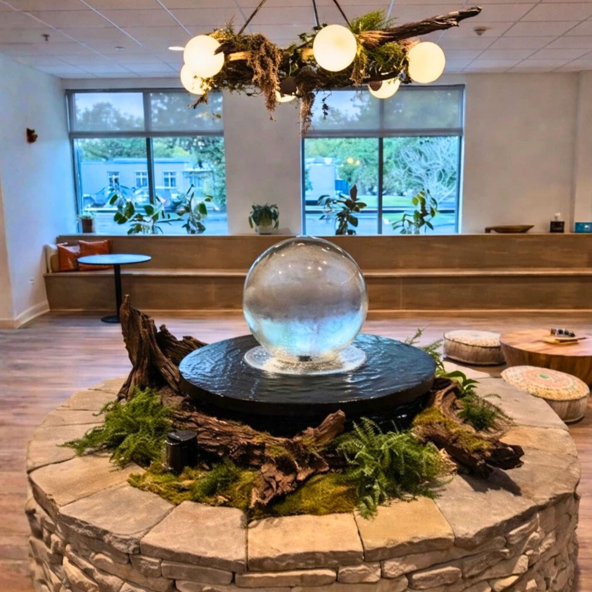 Crystal Sphere (24") Water Fountain - Complete Kit - Blue Thumb
