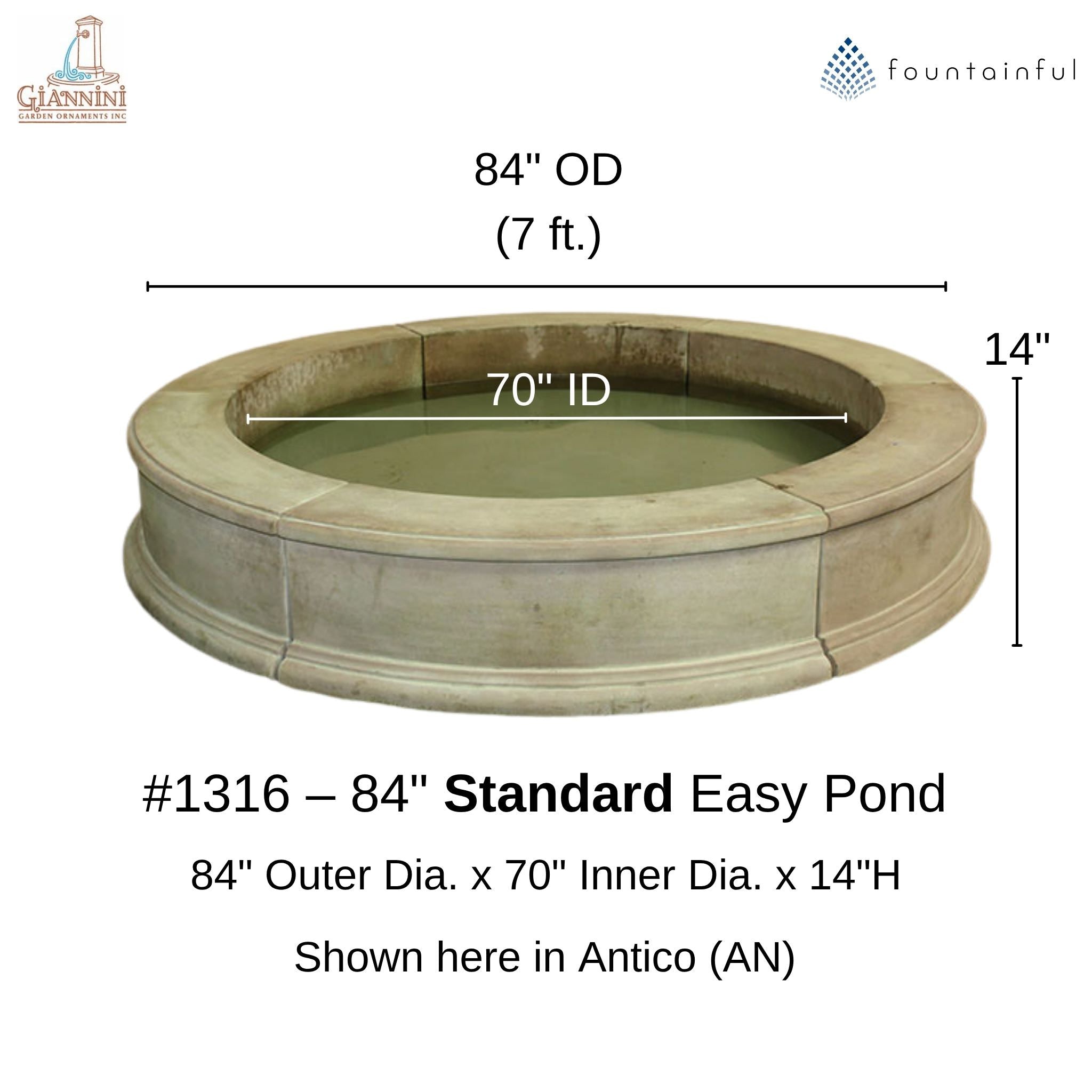 Giannini Round Easy Pond Fountain Basins