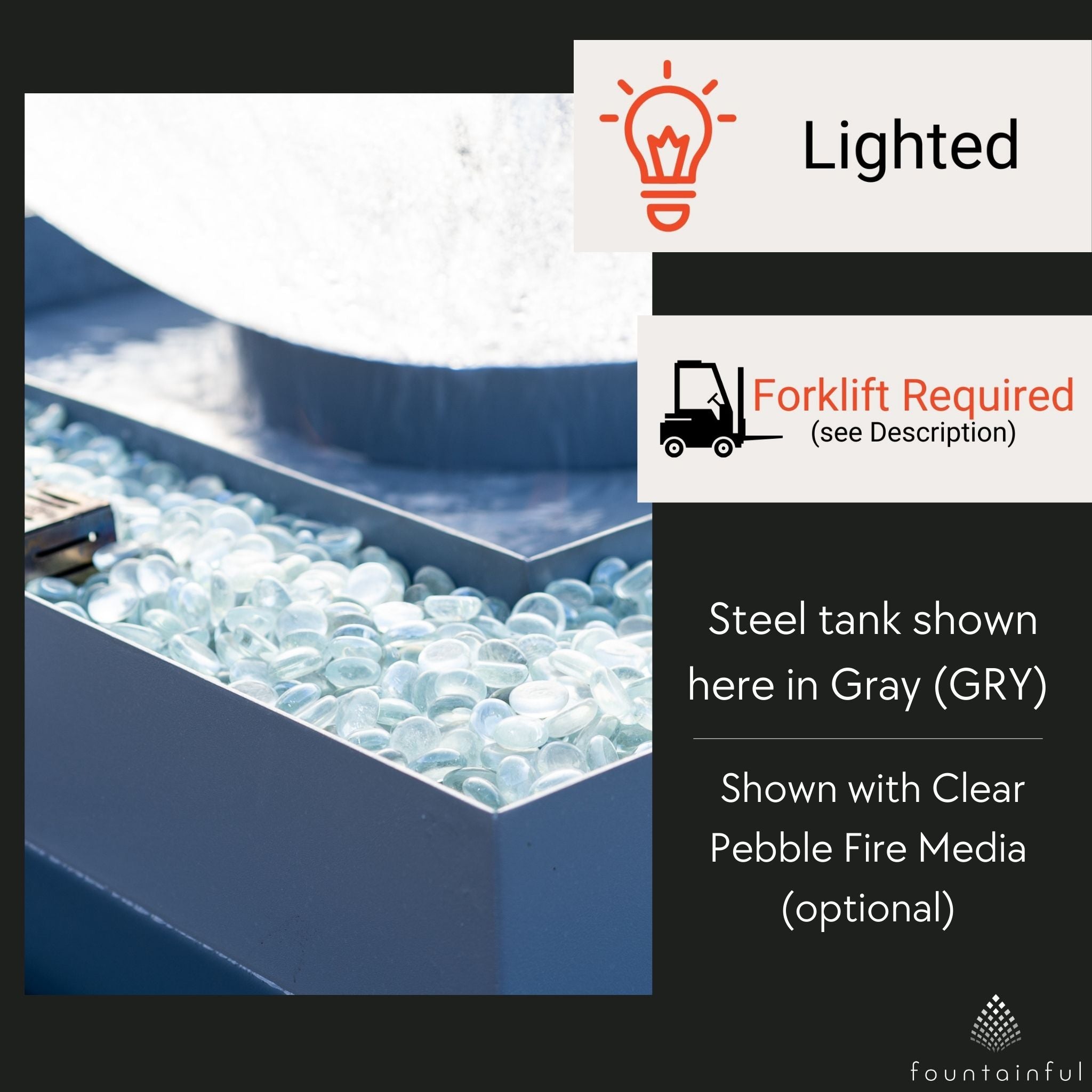 Atlas Crystal Sphere (30") Fire & Water Fountain - Outdoor Plus