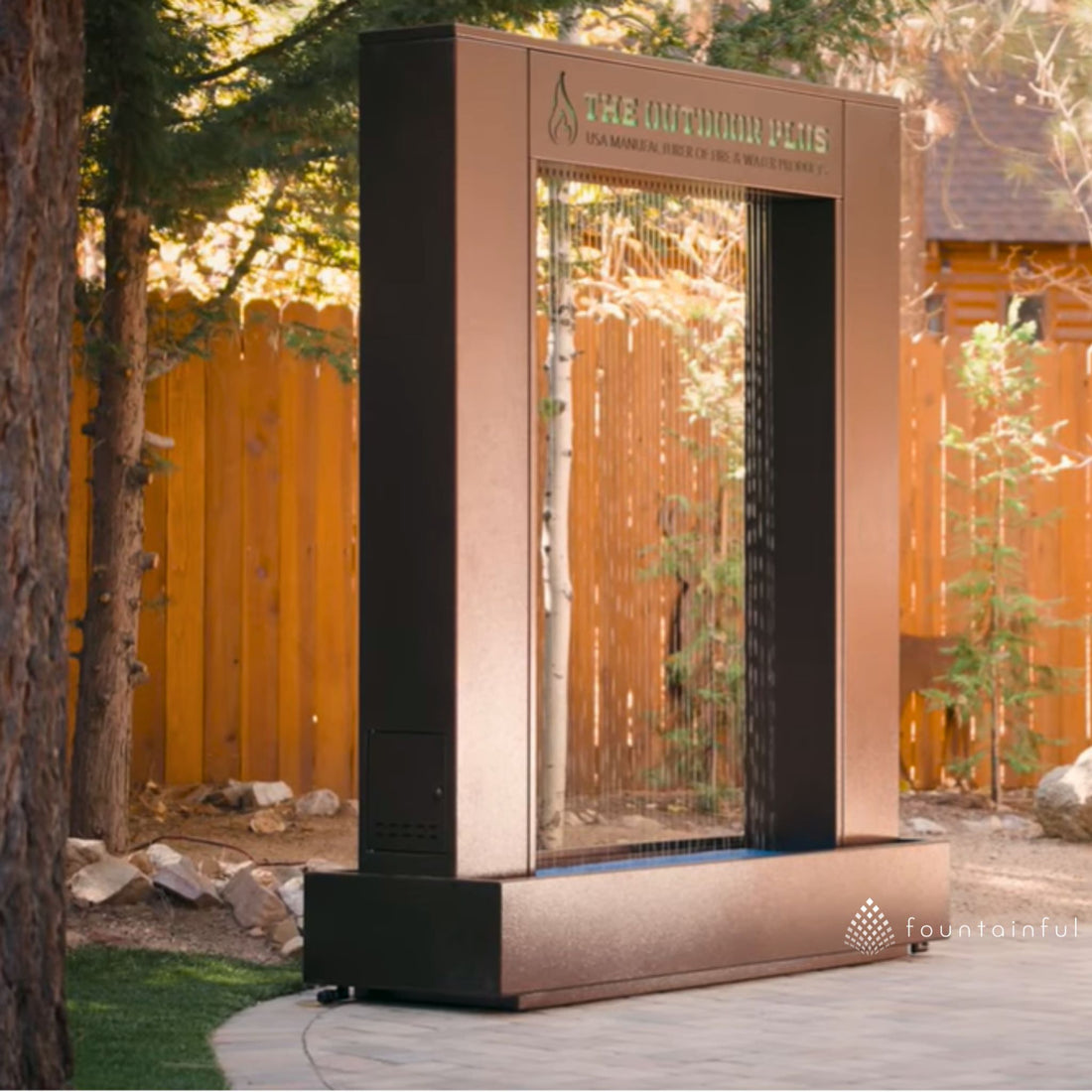 Paradise Falls Rain Curtain Steel Water Feature - Outdoor Plus
