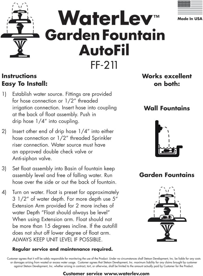 Auto Fill System for Outdoor Fountains - by Sunnydaze