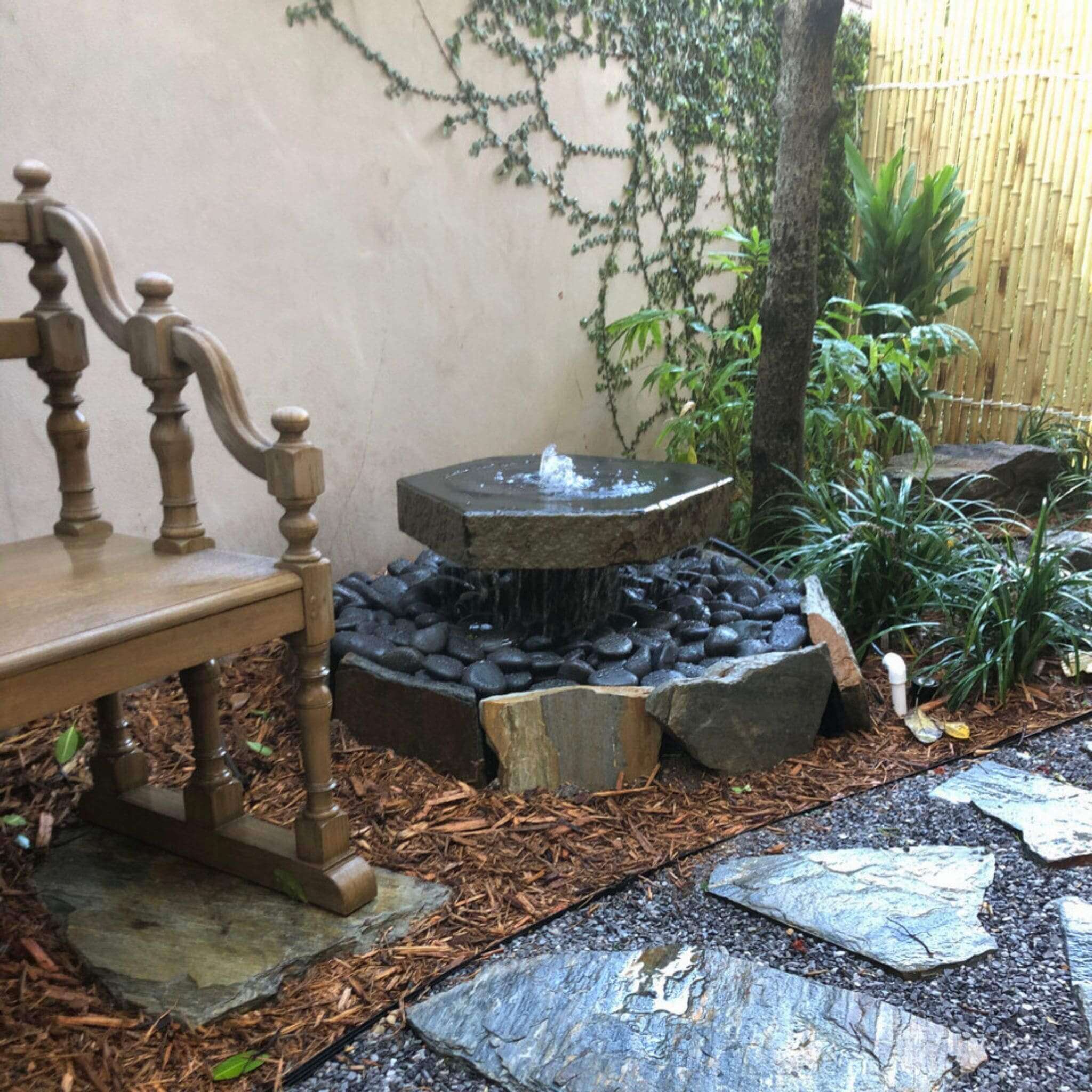 Basalt Bird Bath Fountain - Complete Kit - Blue Thumb