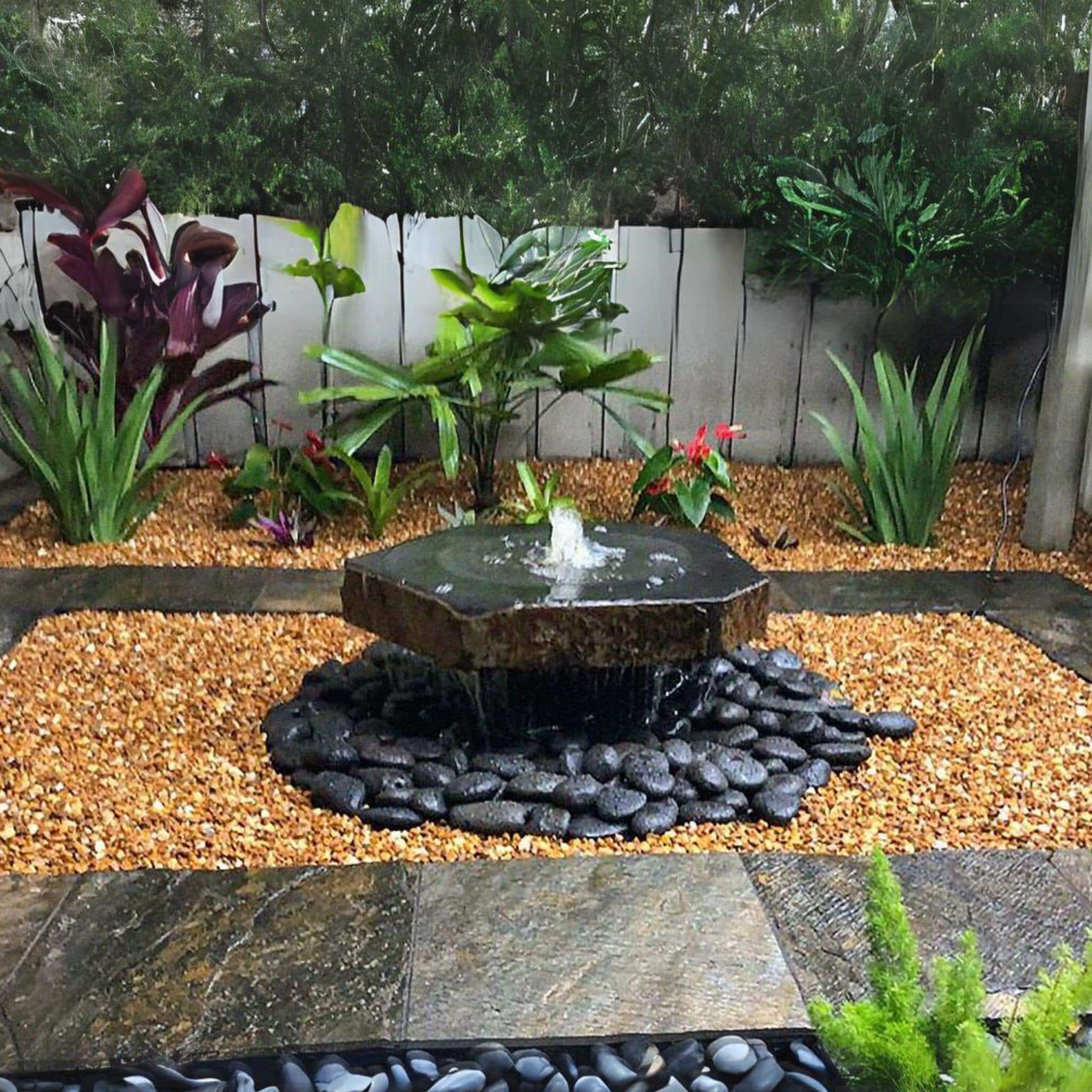Blue Thumb Basalt Bird Bath Fountain - Thumbnail 5