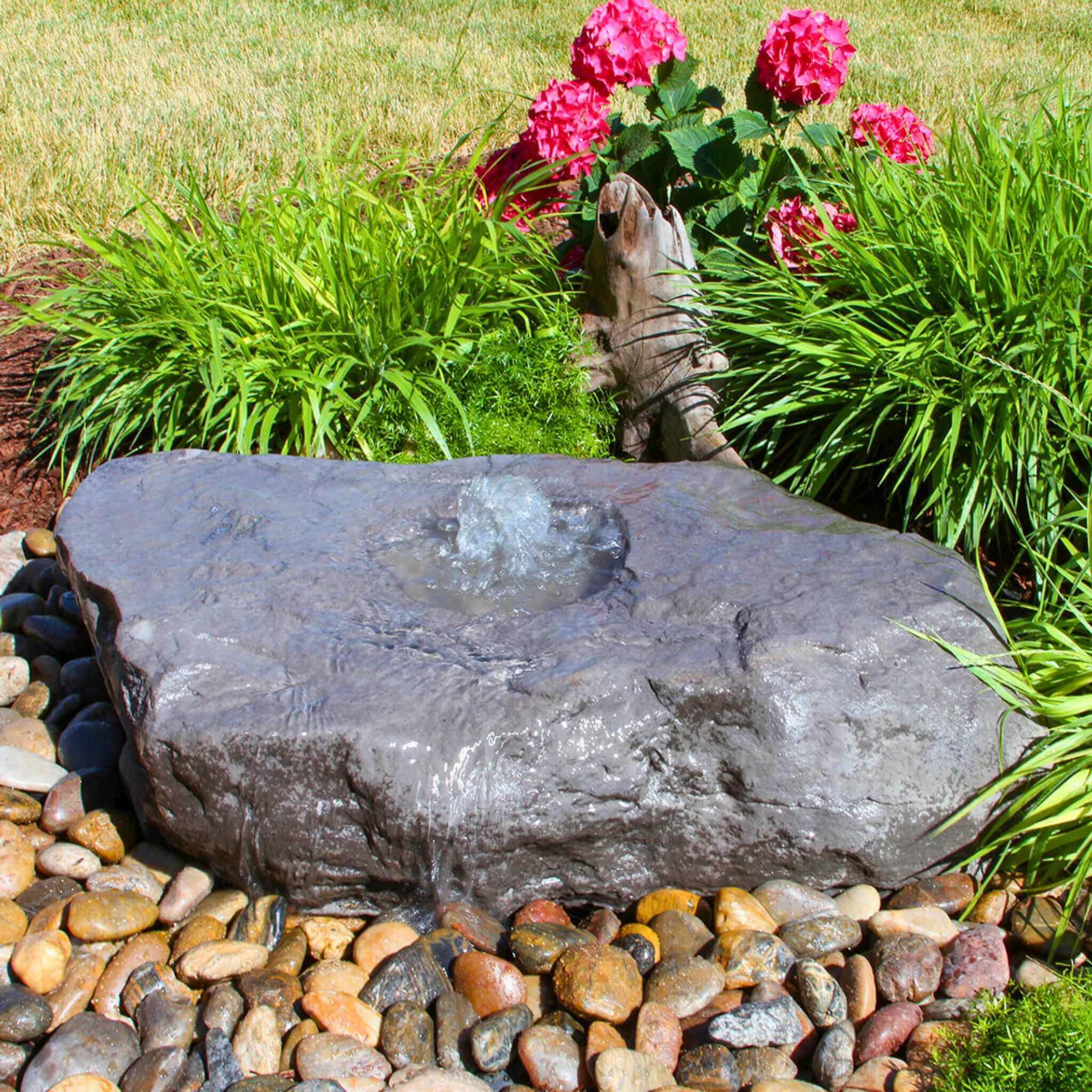 Large Bird Bath Boulder Fountain Kit - Blue Thumb