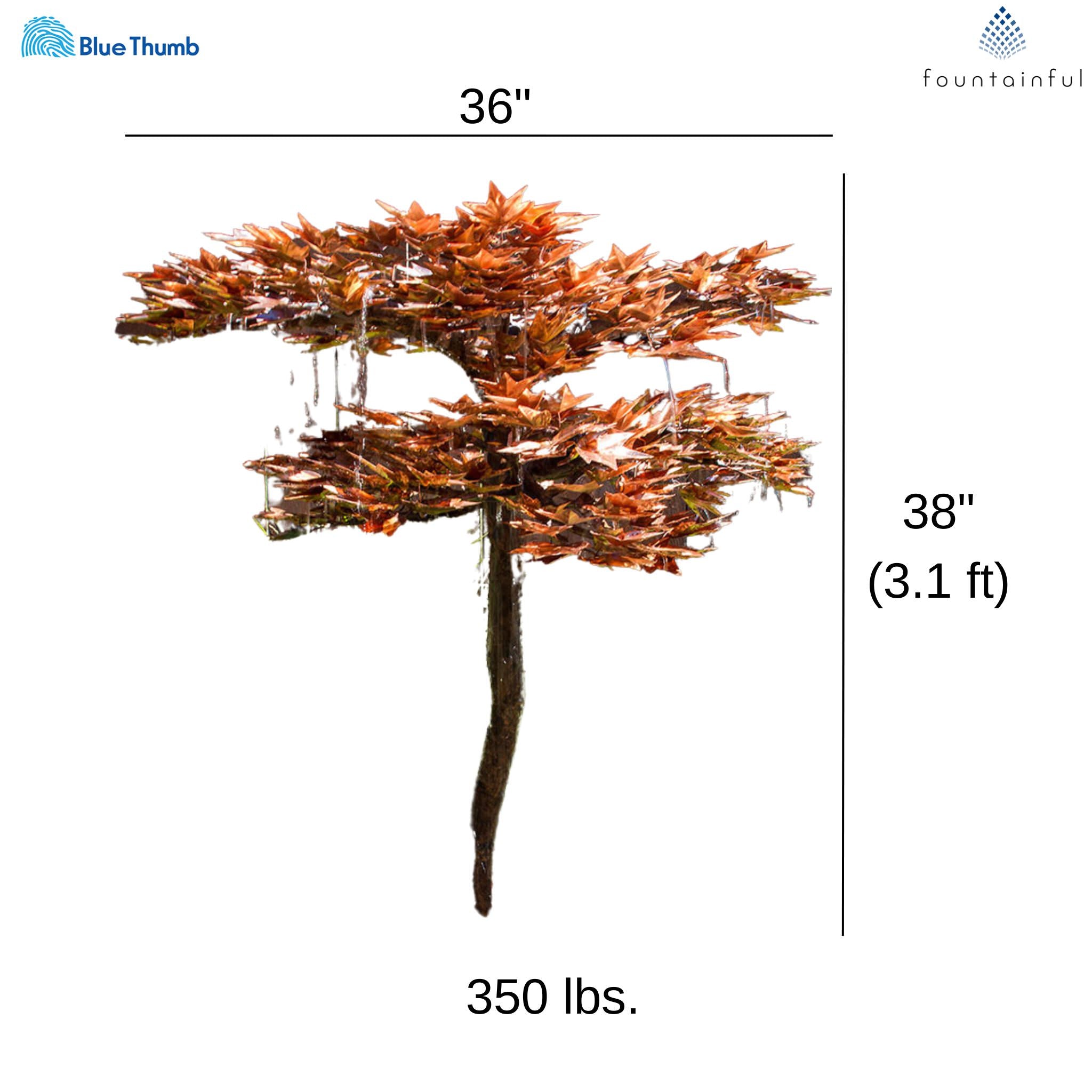 Japanese Maple Tree Copper Fountain Kit - Blue Thumb