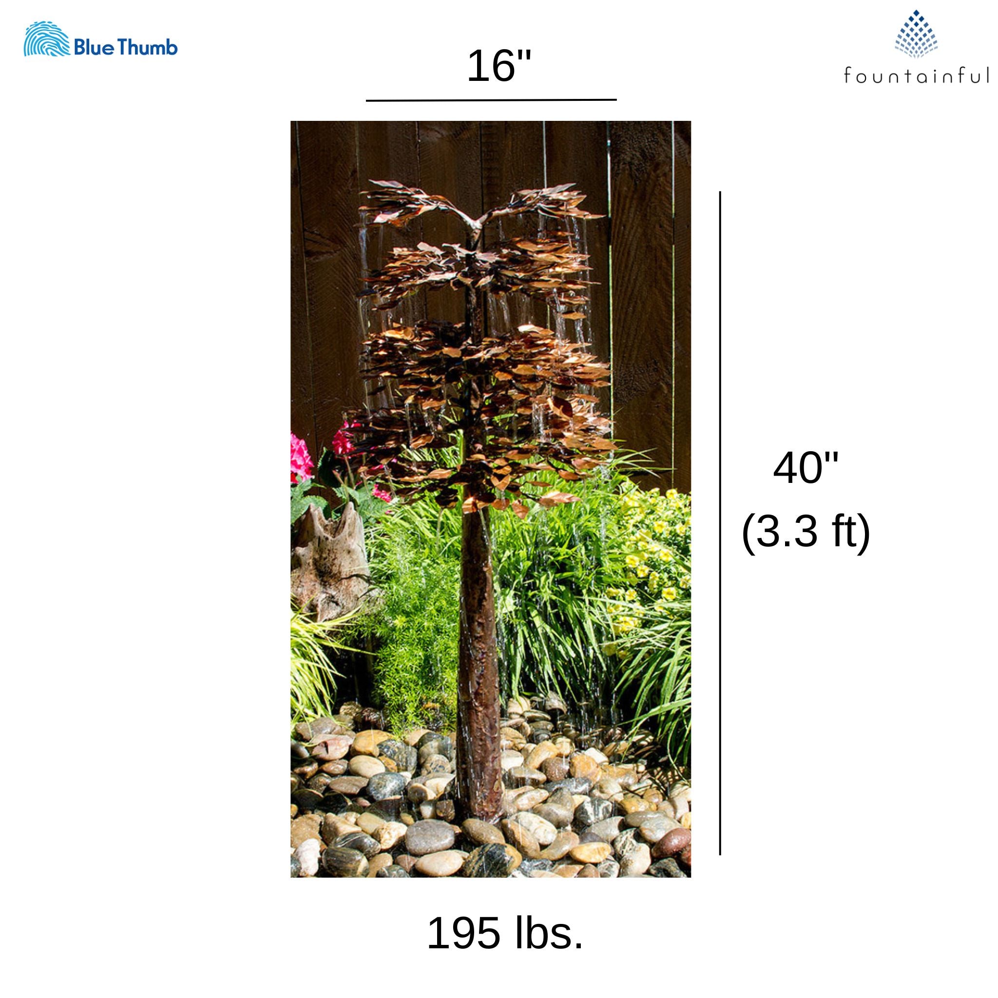 Sequoia Tree Copper Fountain Kit - Blue Thumb