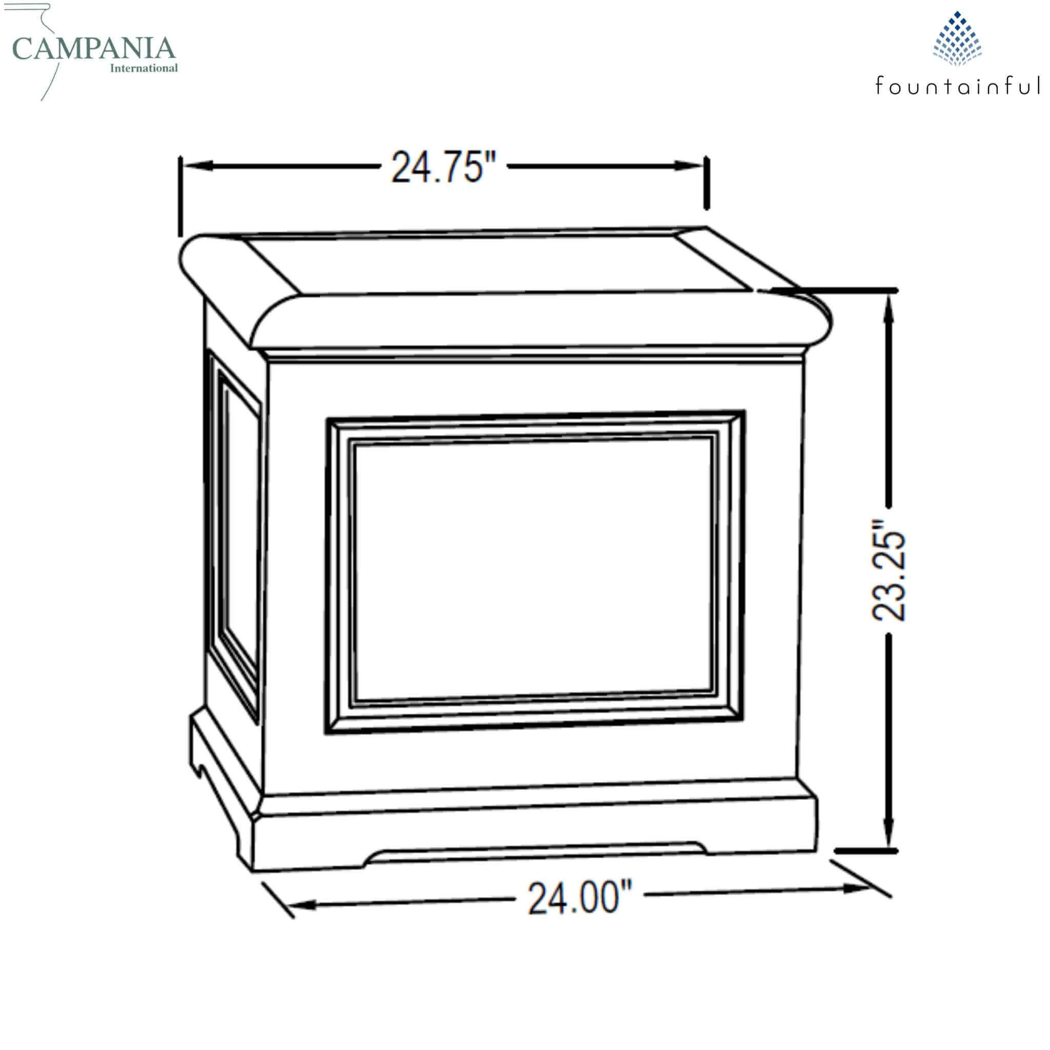 Orleans Large Concrete Box Planter - Campania #P603