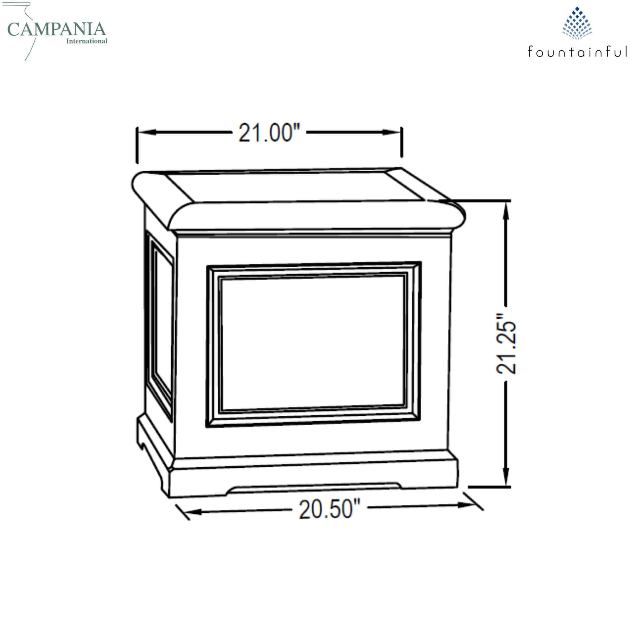 Orleans Small Concrete Box Planter - Campania #P602