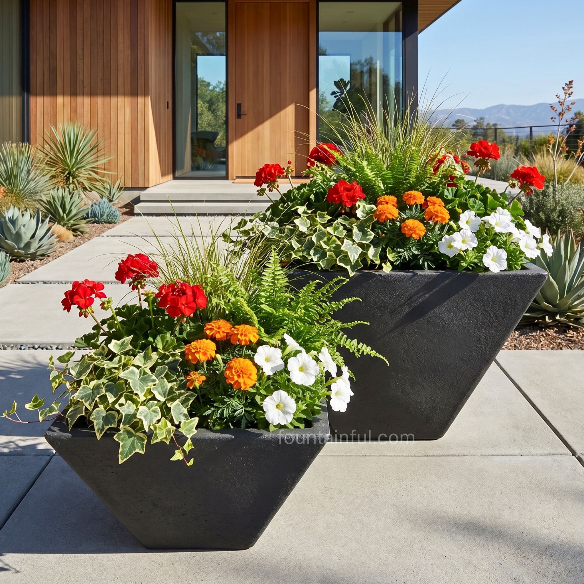 Cubis Concrete Planters by Fiore Stone
