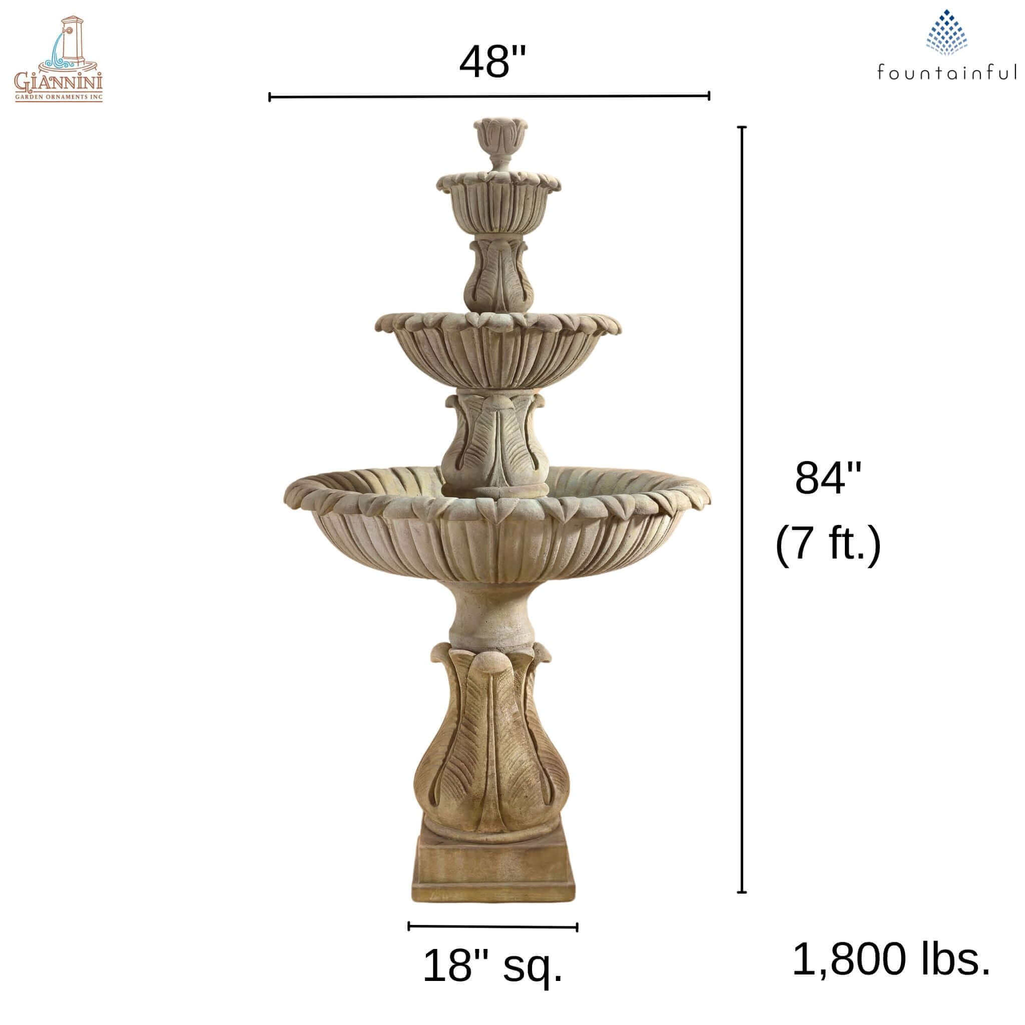 Calanthia 3-Tier Concrete Fountain - Giannini #1679