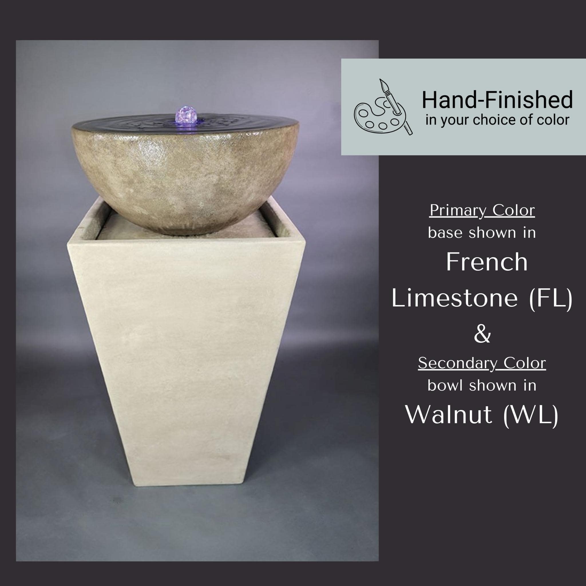 Modern Bowl on Tapered Pedestal Concrete Fountain - Thumbnail 4
