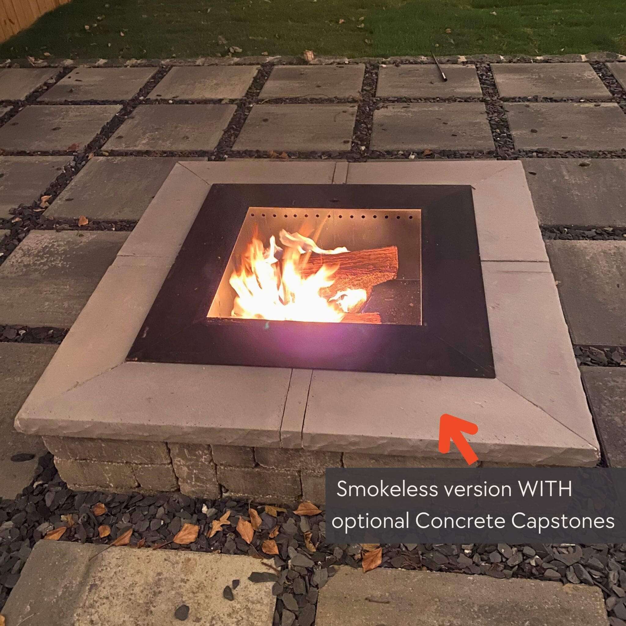 DIY Square Gas Fire Pit Kit - Travertine & More