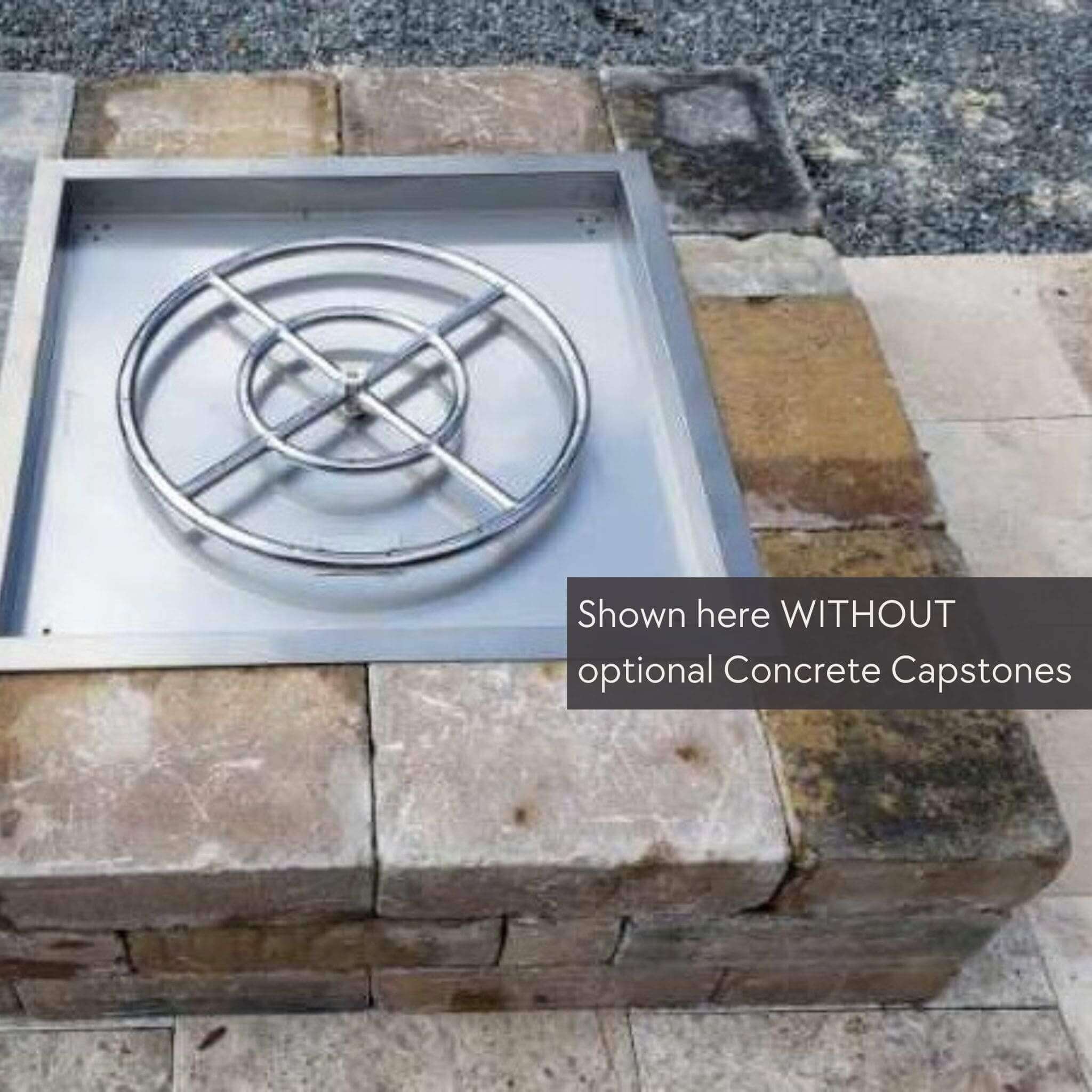 DIY Square Gas Fire Pit Kit - Travertine & More