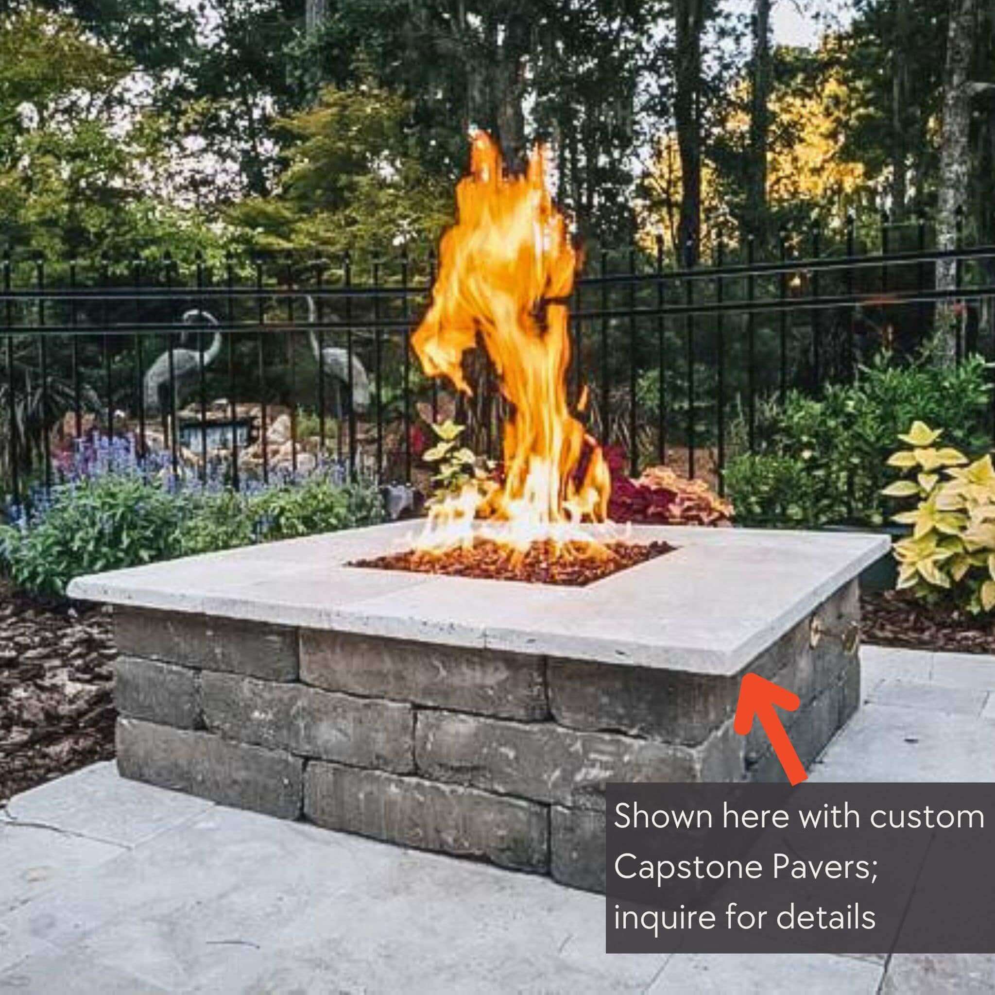 DIY Square Gas Fire Pit Kit - Travertine & More