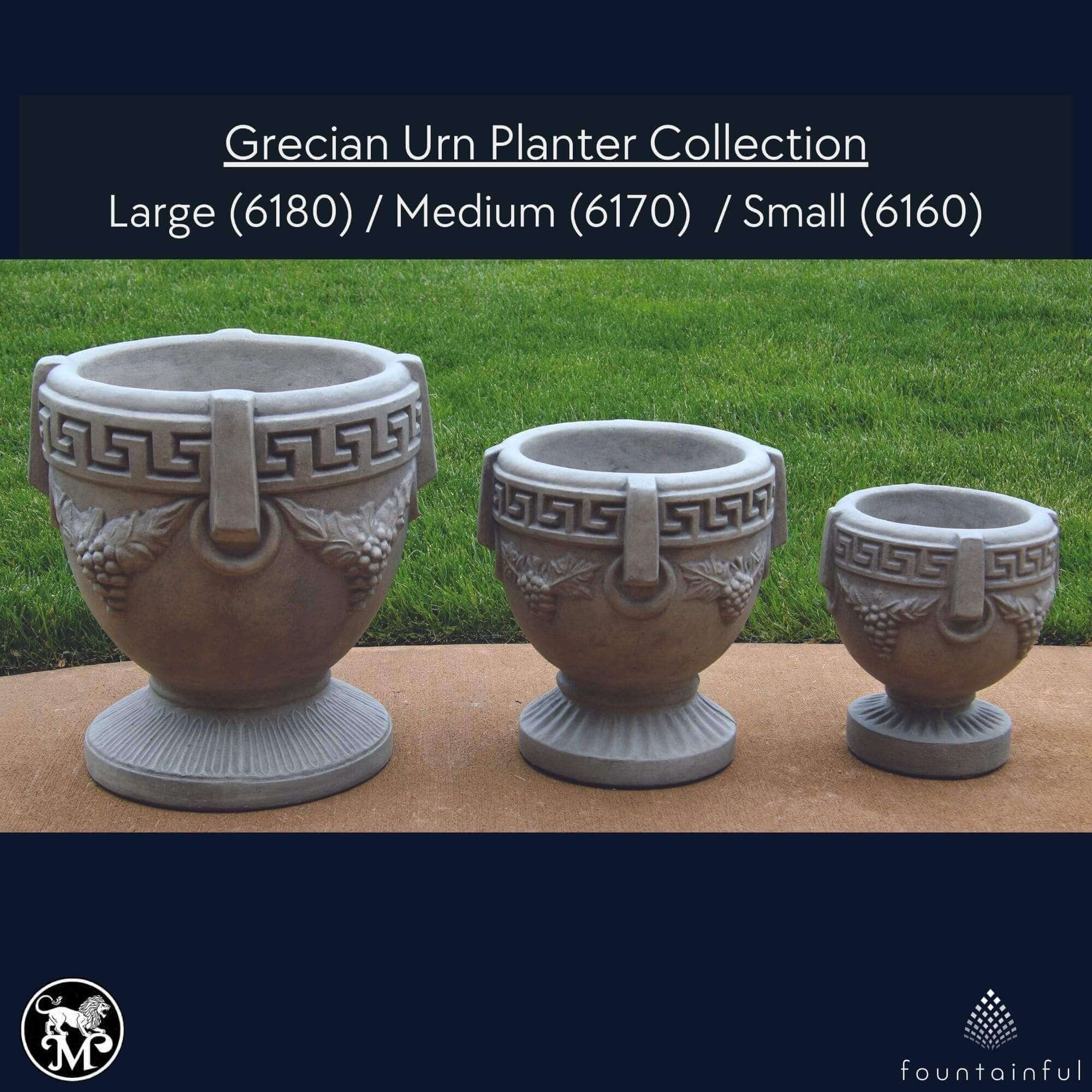 Small Grecian Urn Concrete Planter - Massarellis #6160