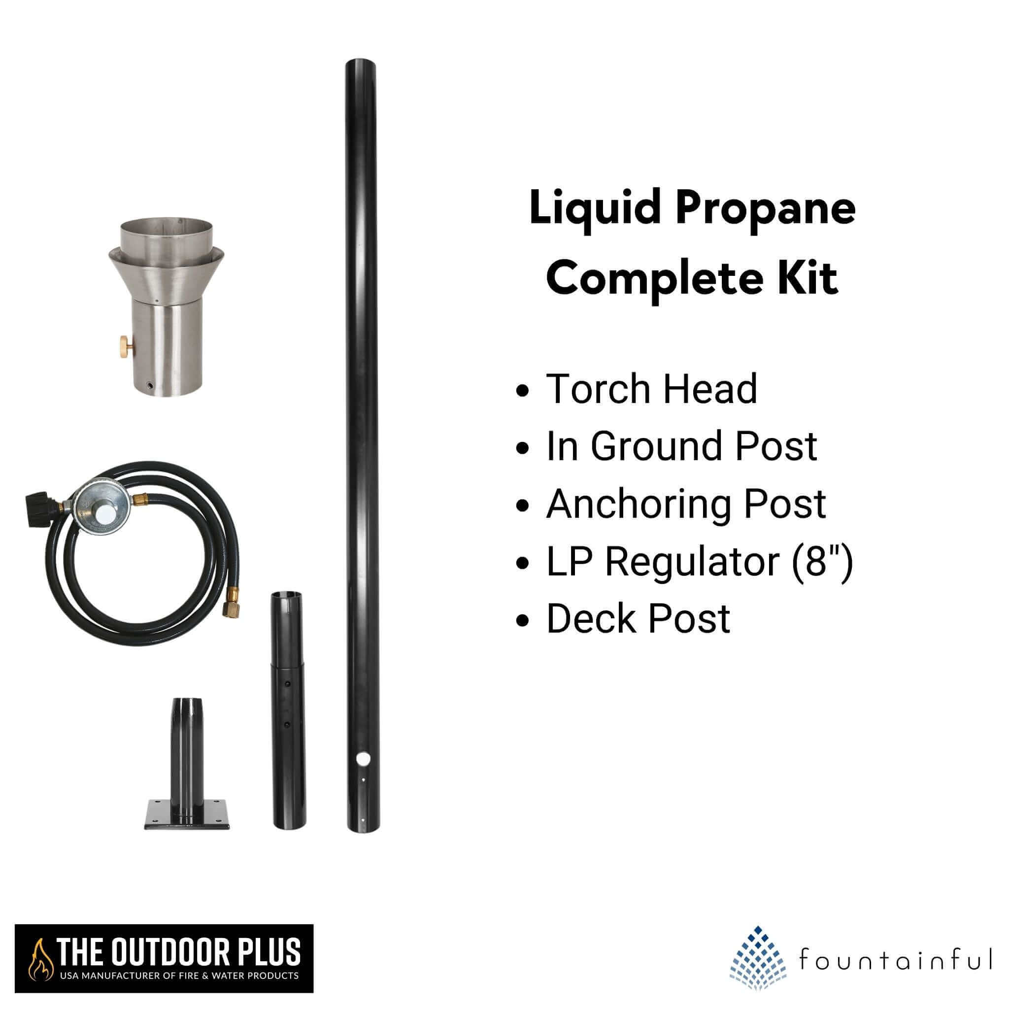 Trojan Fire Torch COMPLETE KIT - Stainless Steel - The Outdoor Plus