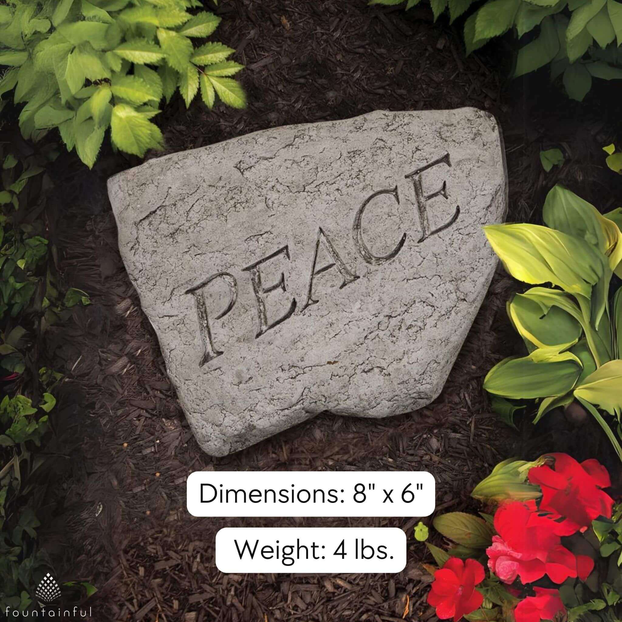 PEACE Concrete Garden Greeting Stone - Thumbnail 2