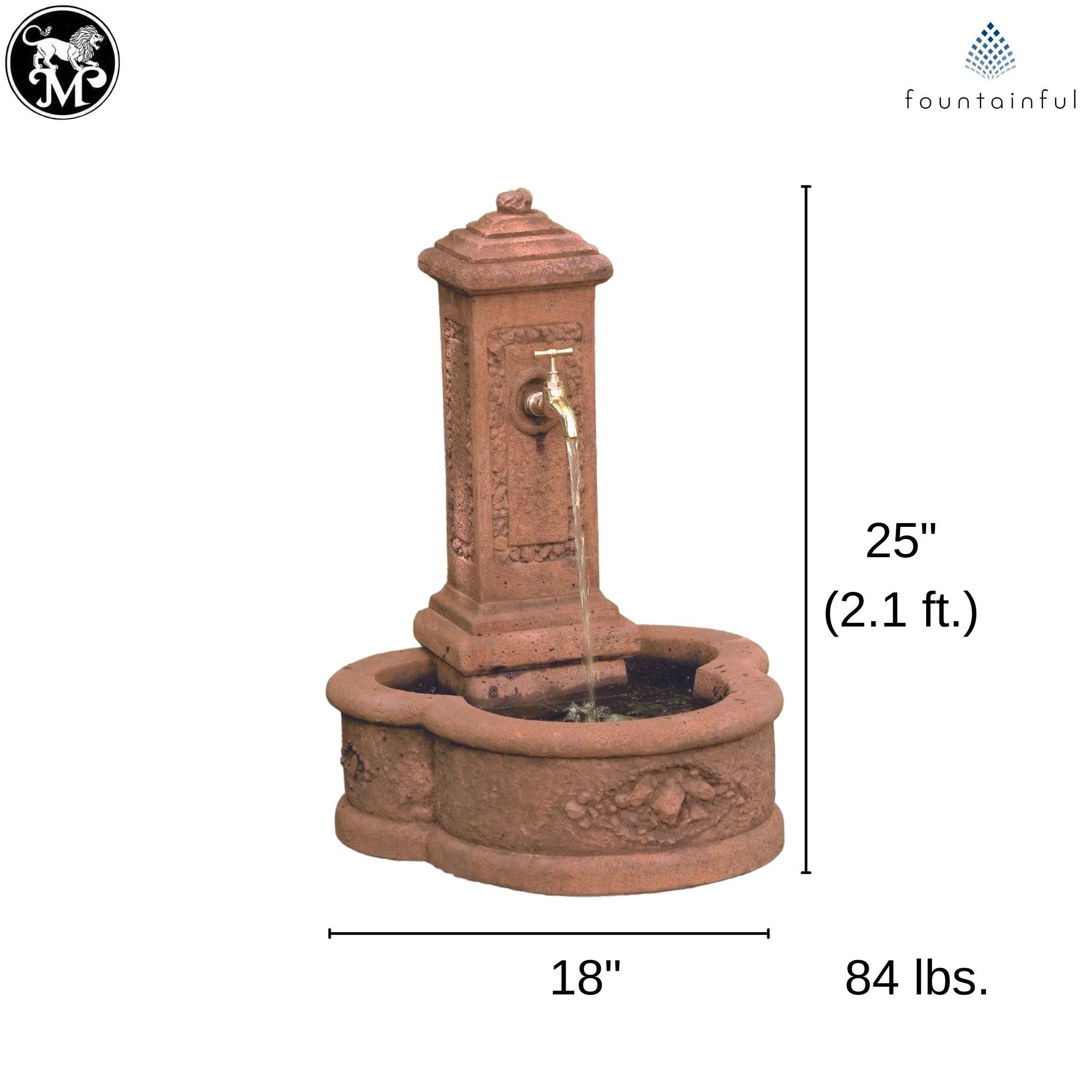 Petite Garden Concrete Fountain - Massarellis #3556