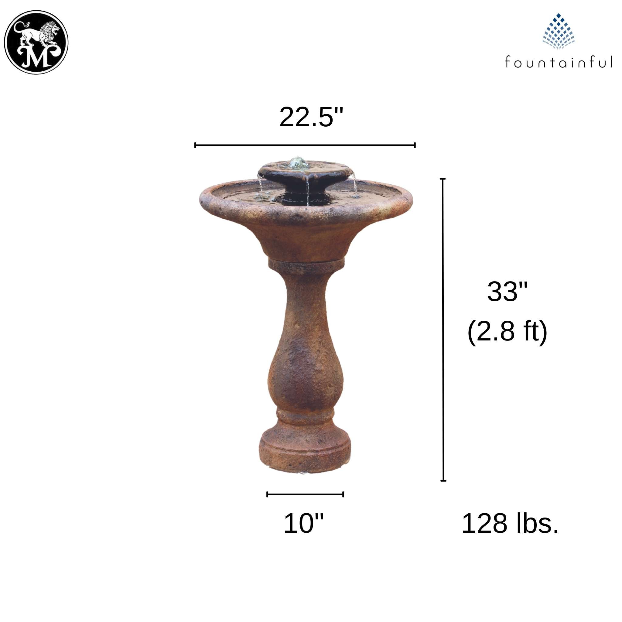 Chelsea 2-Tier Concrete Fountain w/Lights - Massarellis #3708