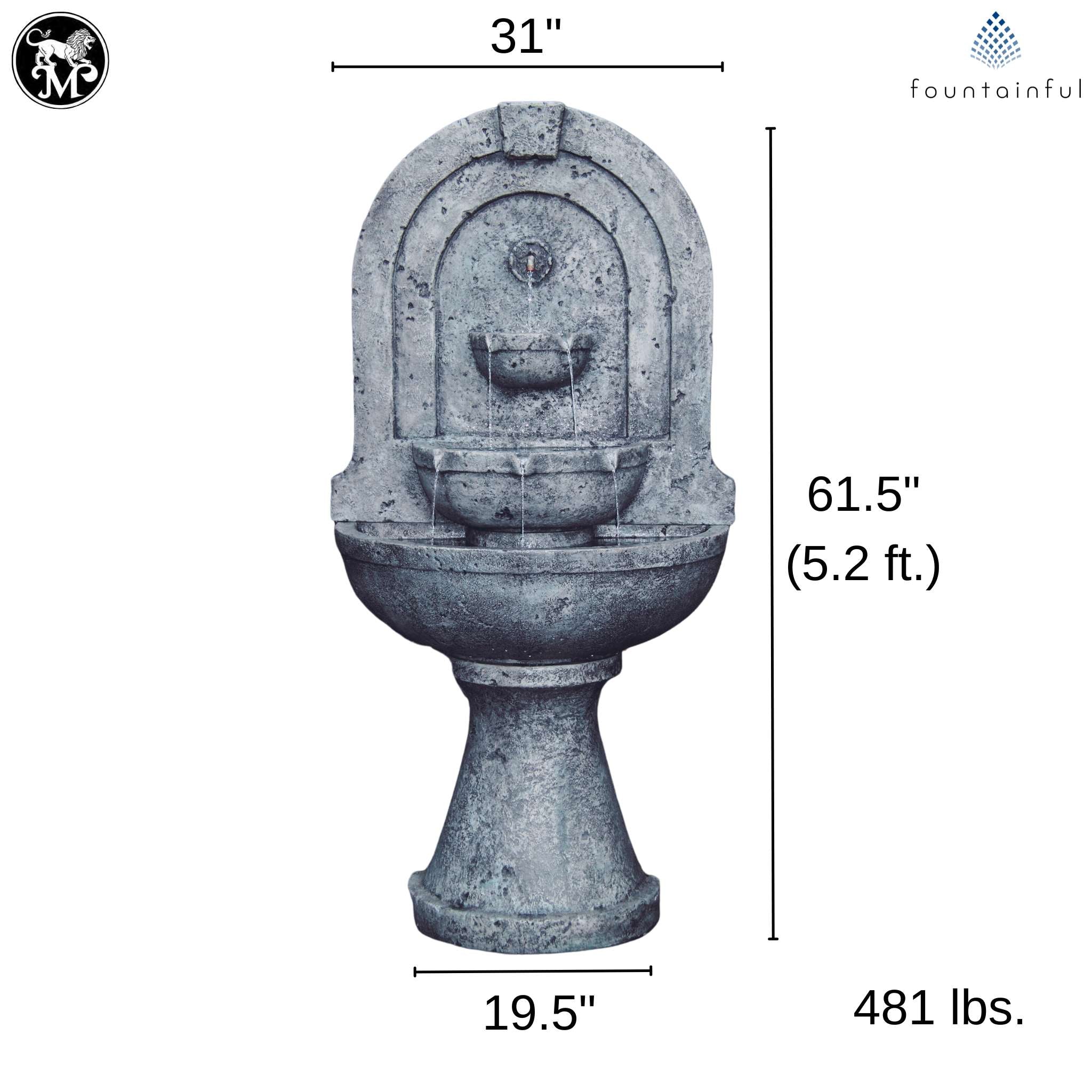 Laveen Arch Concrete Wall Fountain - Massarellis #3845