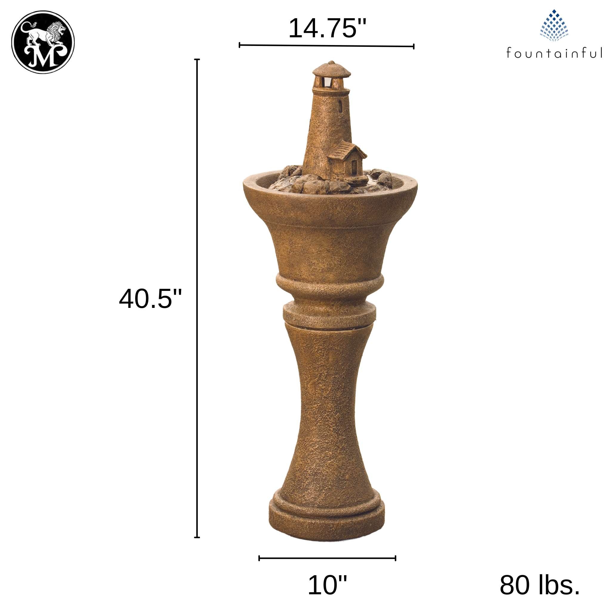 Lighthouse Concrete Fountainette w/Lights - Thumbnail 3