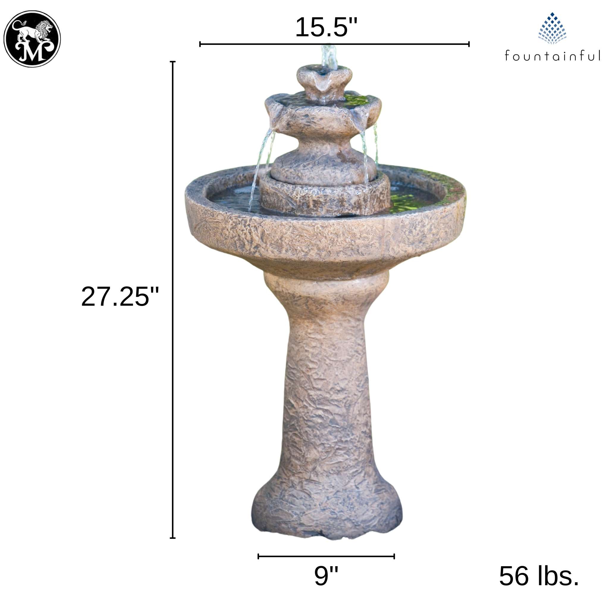 Roundstone Concrete Fountainette - Massarellis #3996