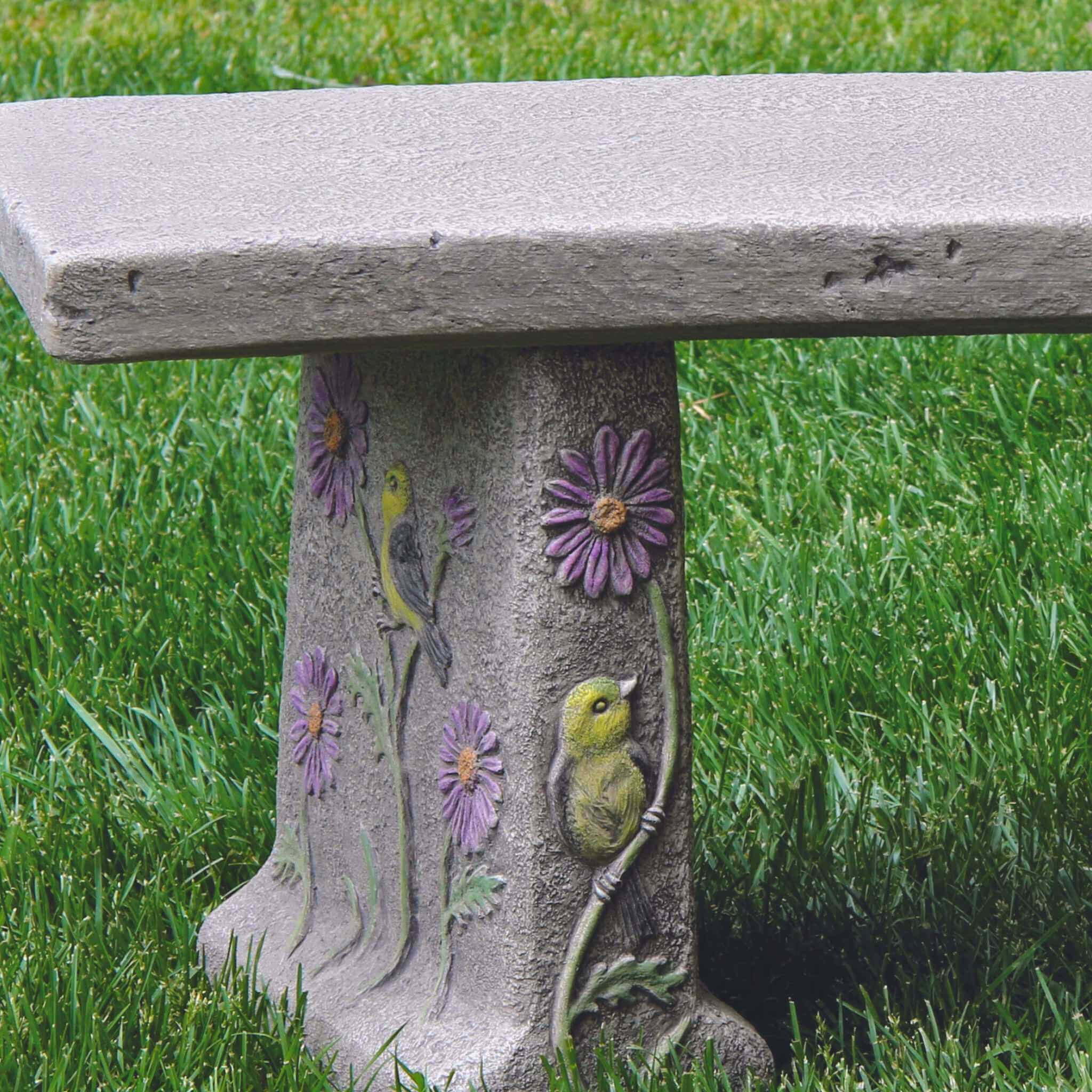  Songbird Concrete Garden Bench - Massarellis #4167