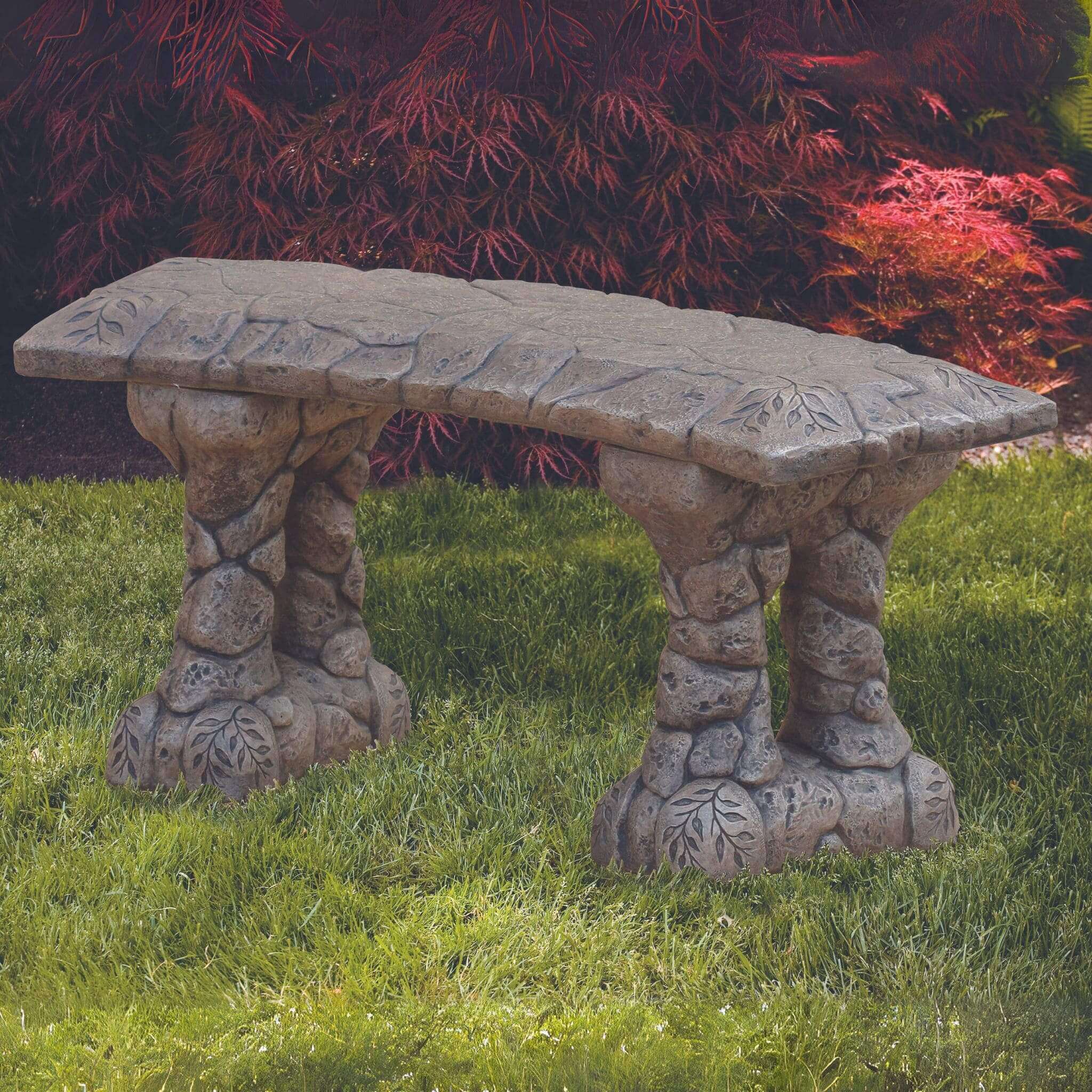 The Stone Concrete Garden Bench - Massarellis #4204