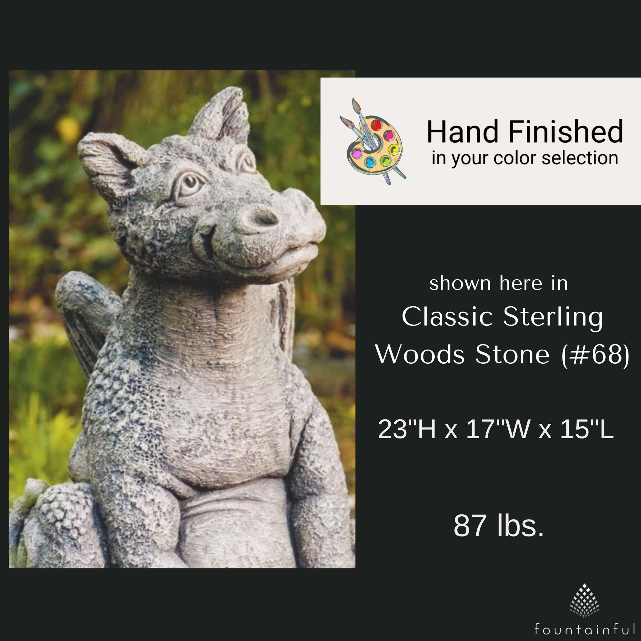 Nesco the Dragon Concrete Garden Statue - Massarelli
