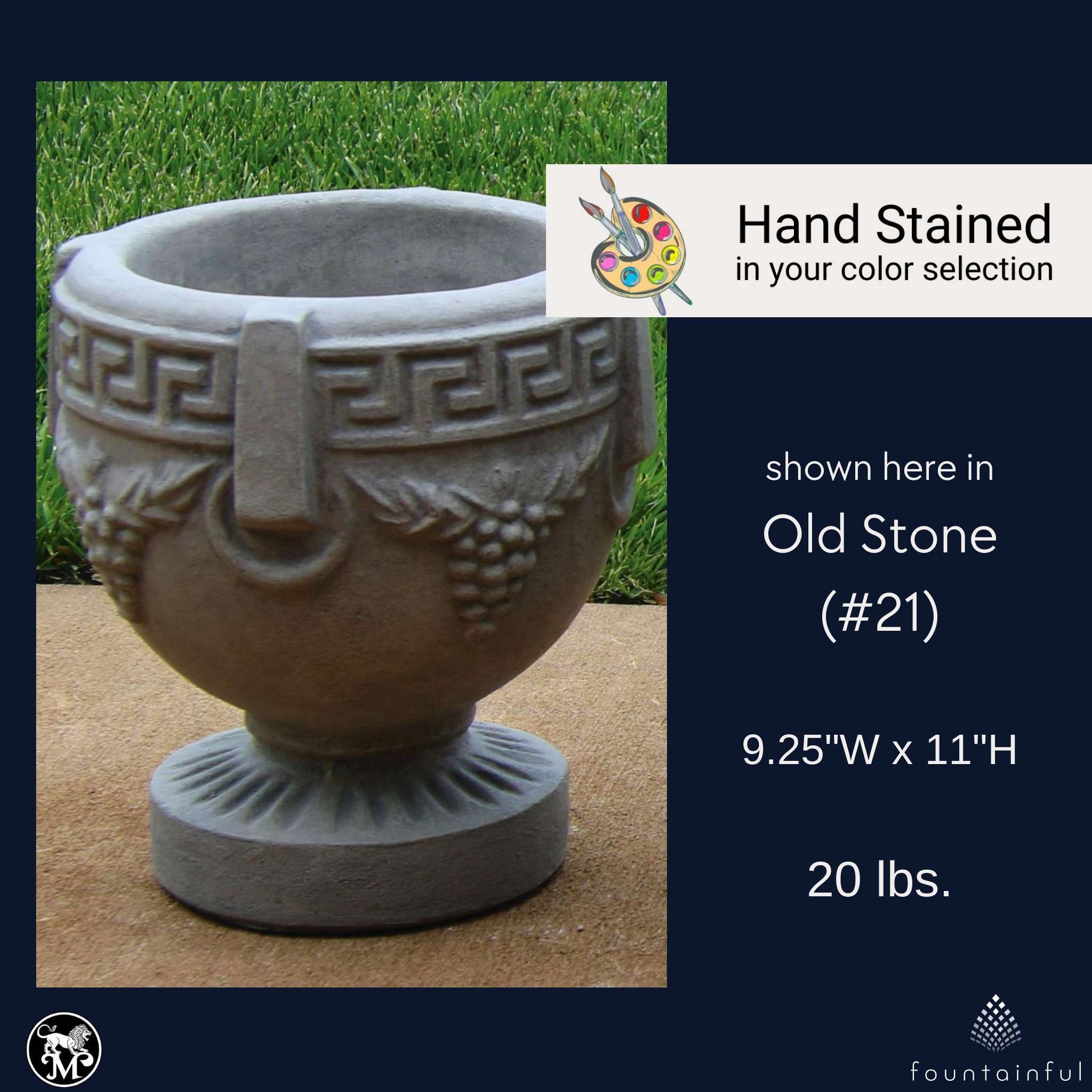 Small Grecian Urn Concrete Planter - Massarellis #6160