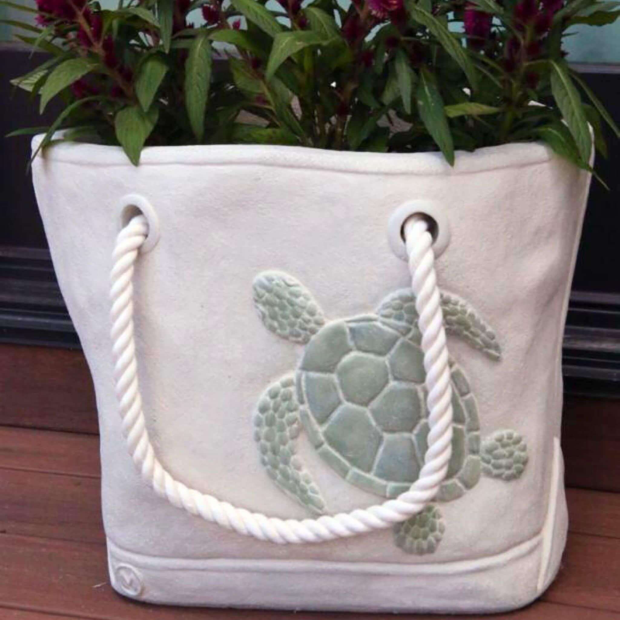 Sea Turtle Concrete Tote Planter - Thumbnail 2