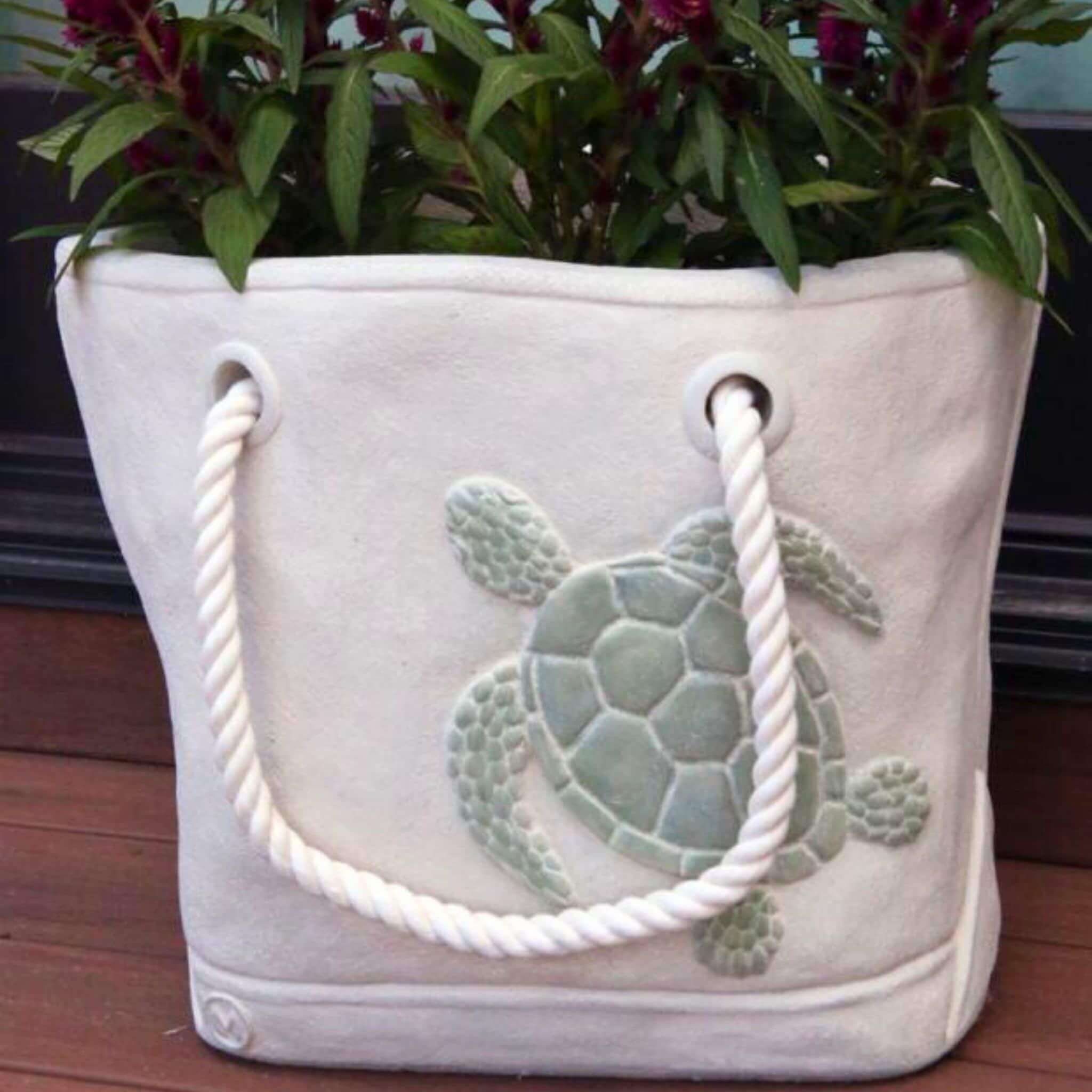 Sea Turtle Concrete Tote Planter - Massarellis #6543