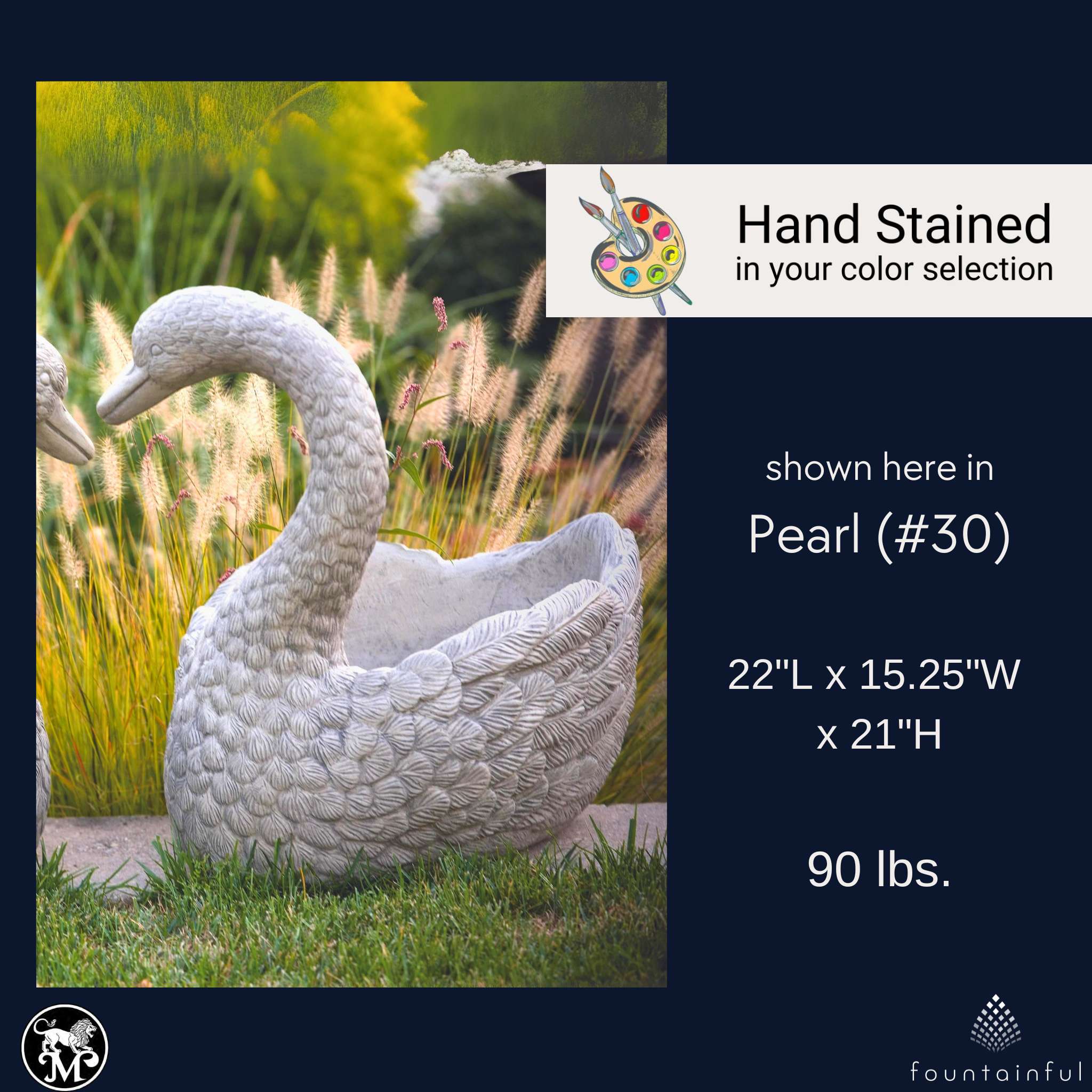 Heart Swans Concrete Planters - Massarellis