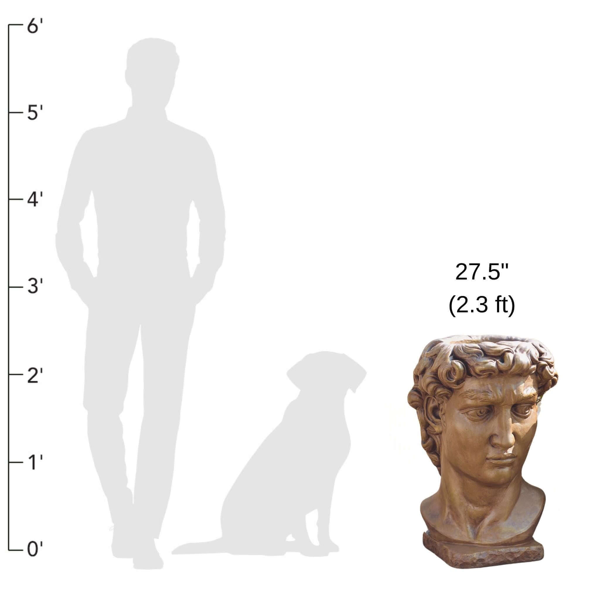 Bust of David Concrete Planter - Thumbnail 3