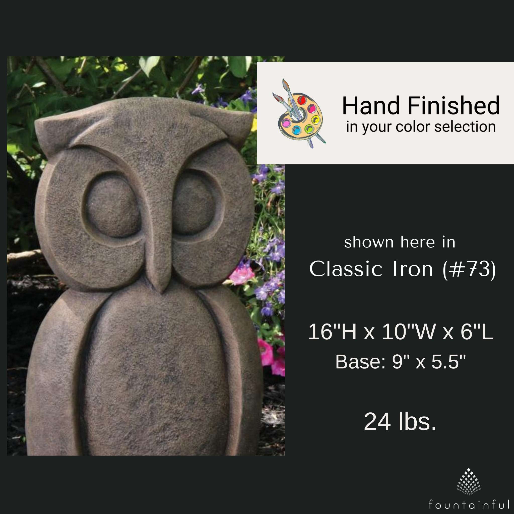 Contemporary Owl Concrete Garden Statue - Massarellis #7598