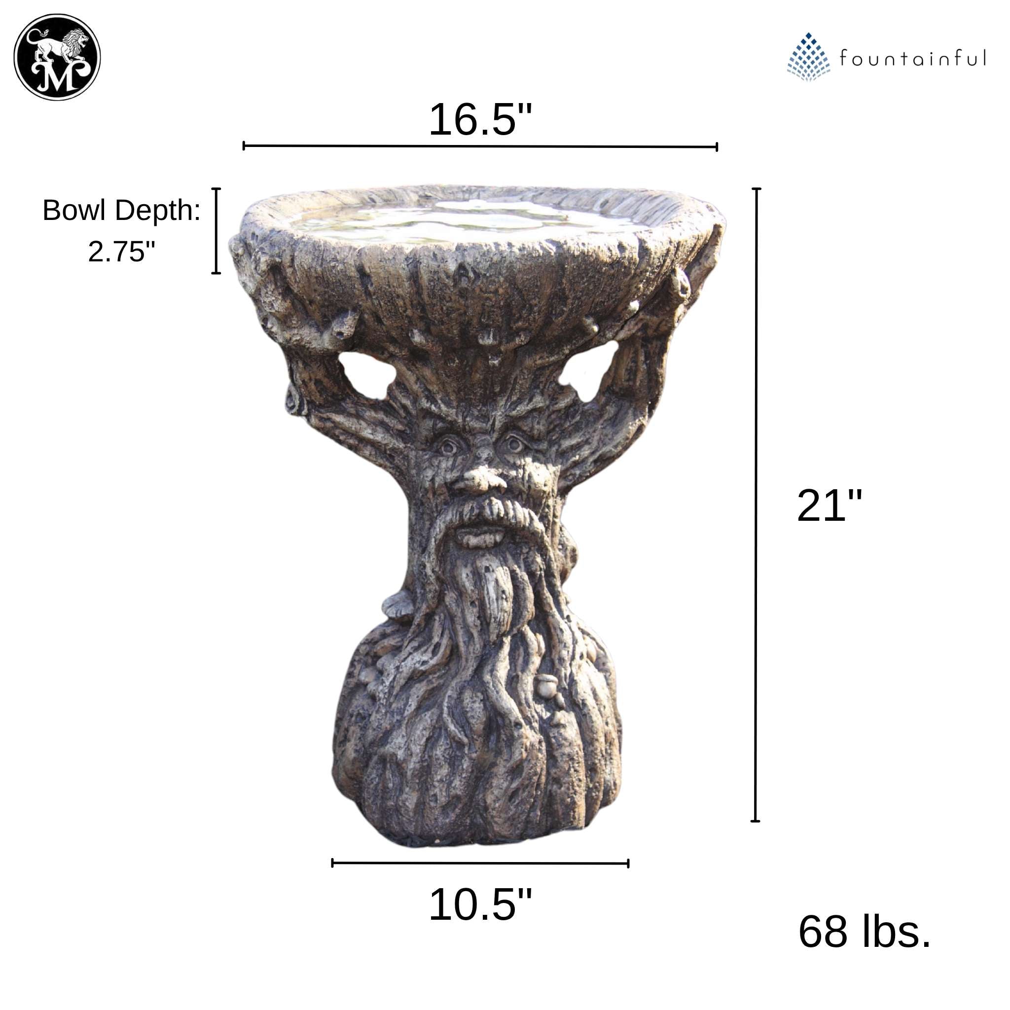 Massarelli's Old Sap Tree Trunk Bird Bath - Thumbnail 2