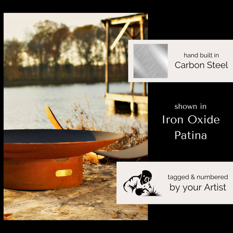 "Asia" Series Wok-Style Wood Burning Fire Pit in Steel - Fire Pit Art