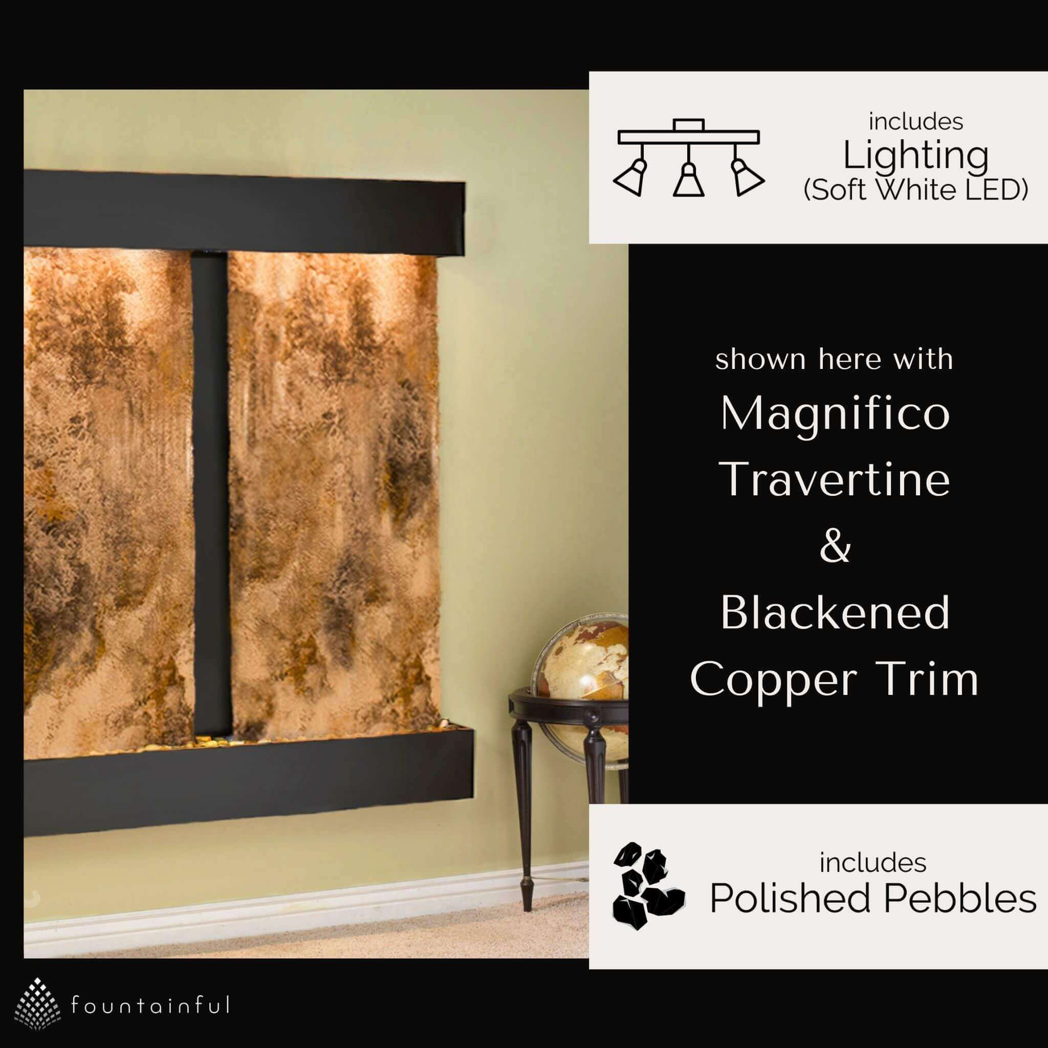 Deep Creek Falls Water Wall Fountain Indoor/Outdoor - Adagio