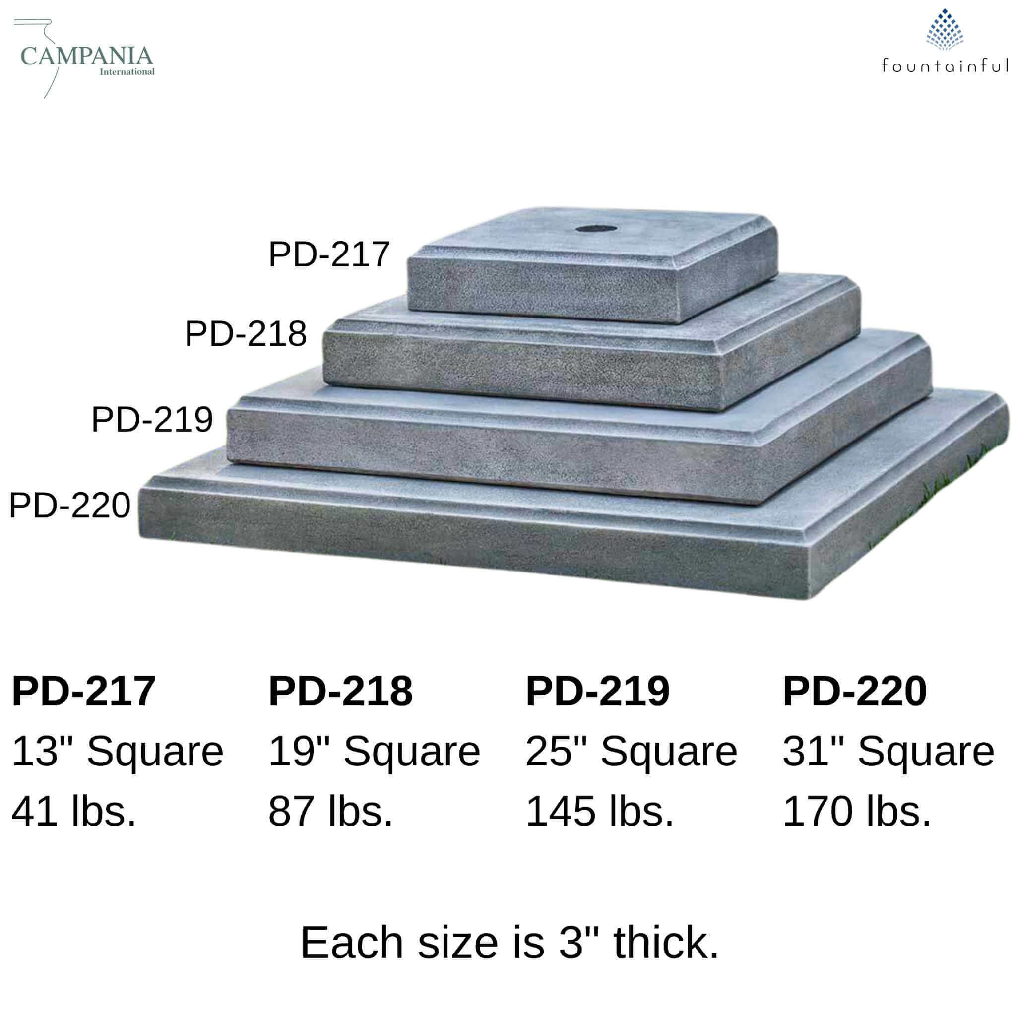 Square Concrete Bases (Plinths) - Campania
