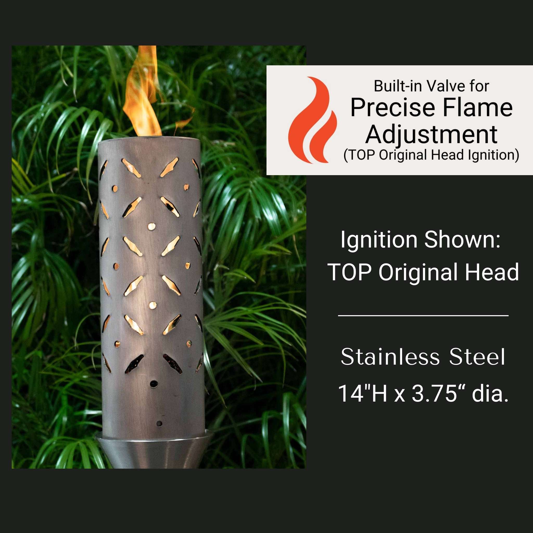 Diamond Plate Fire Torch - Stainless Steel - The Outdoor Plus