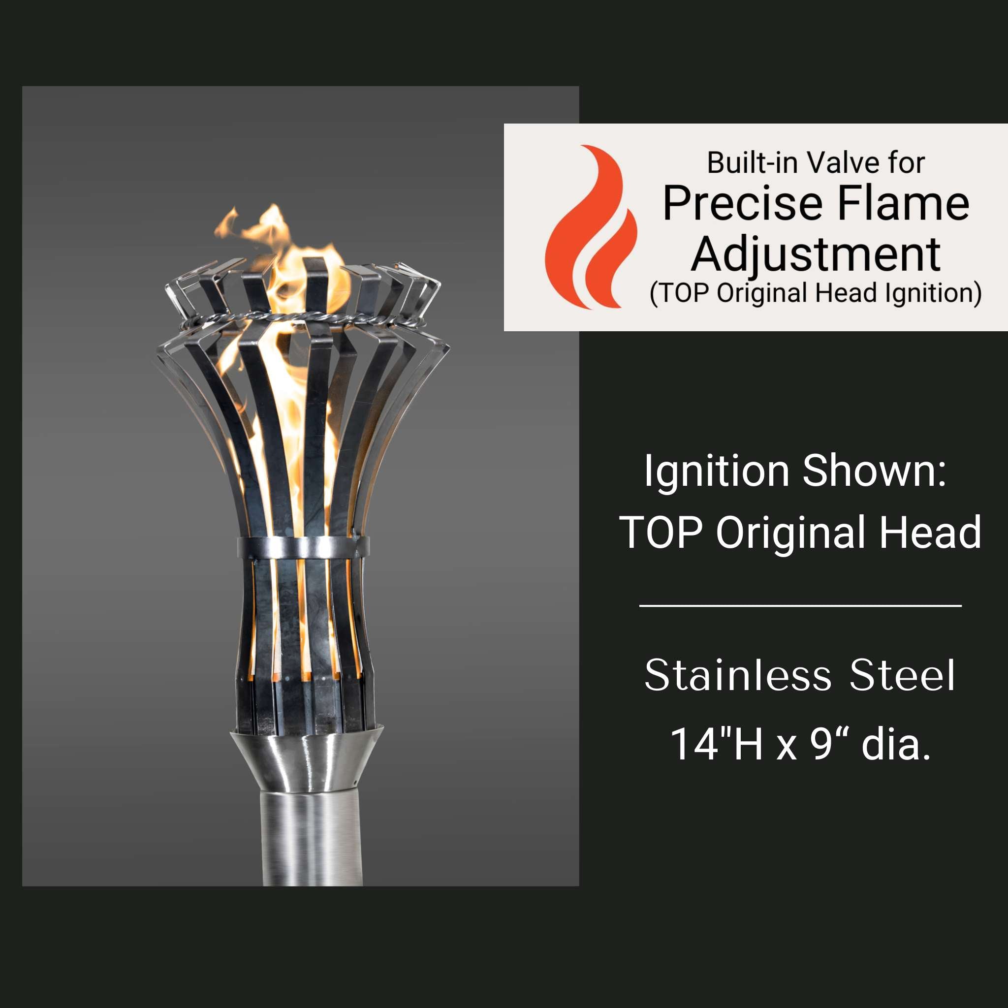 Gothic Fire Torch - Stainless Steel - The Outdoor Plus