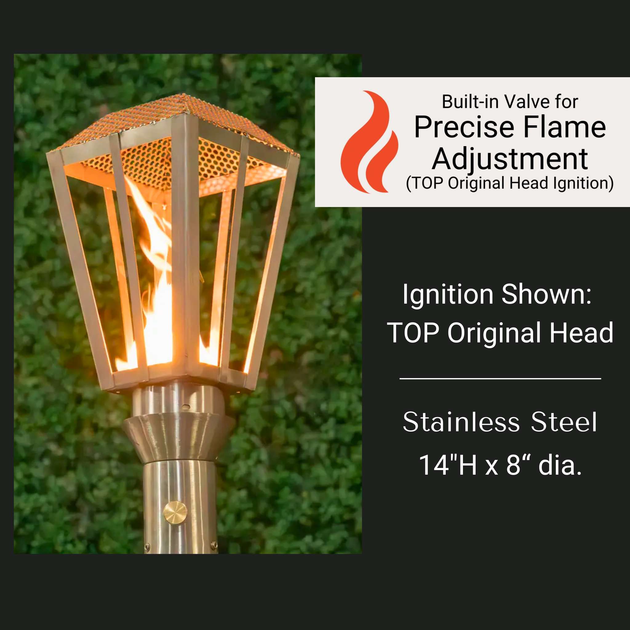 Lantern Fire Torch - Stainless Steel - The Outdoor Plus