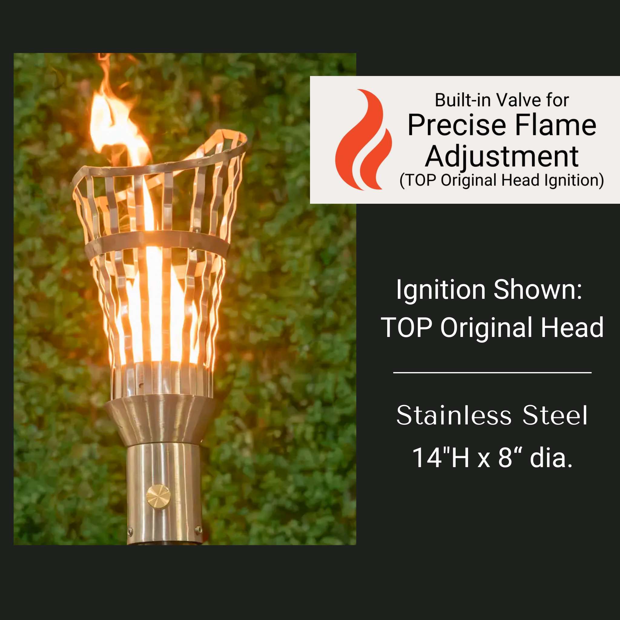 Roman Fire Torch - Stainless Steel - The Outdoor Plus