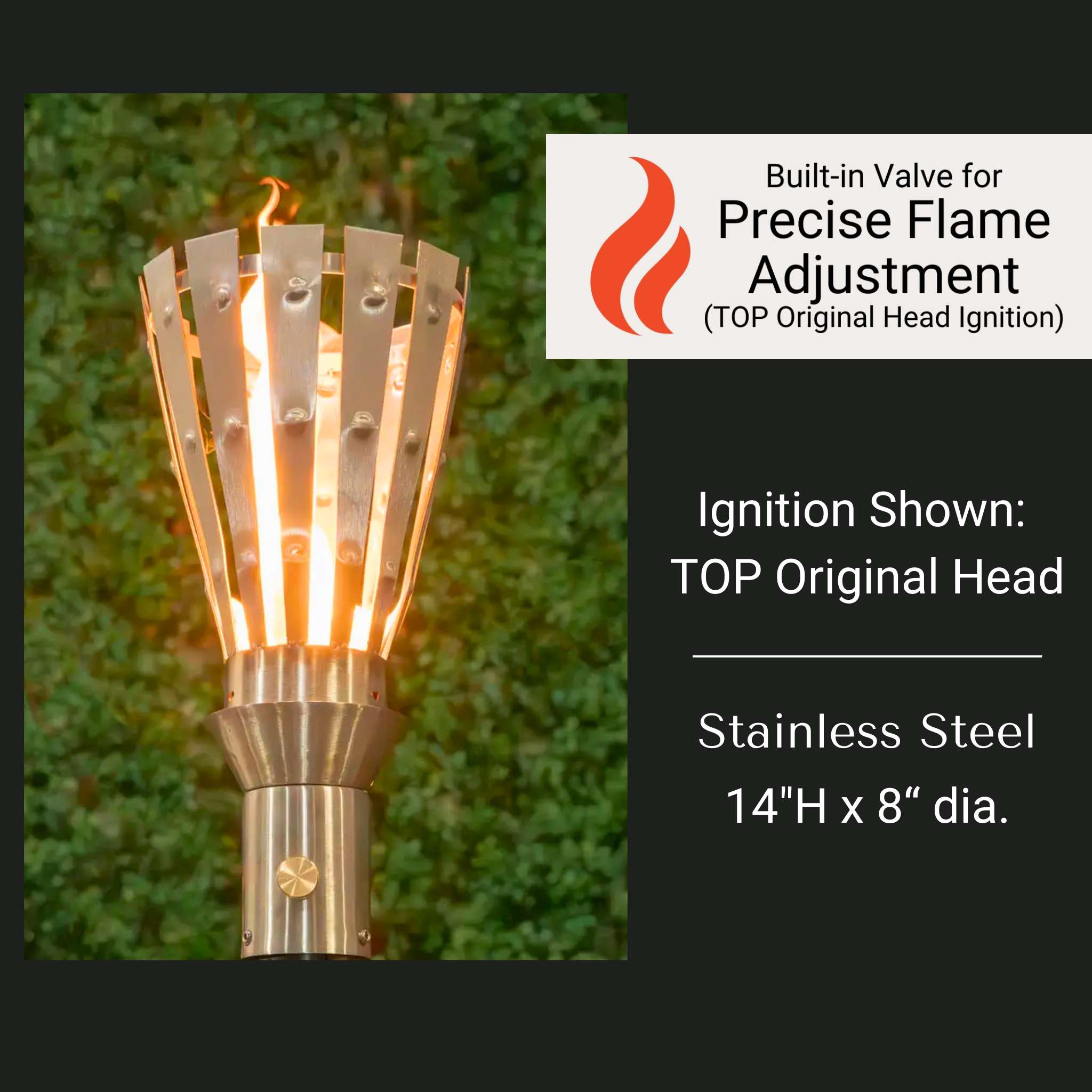 Trojan Fire Torch - Stainless Steel - The Outdoor Plus