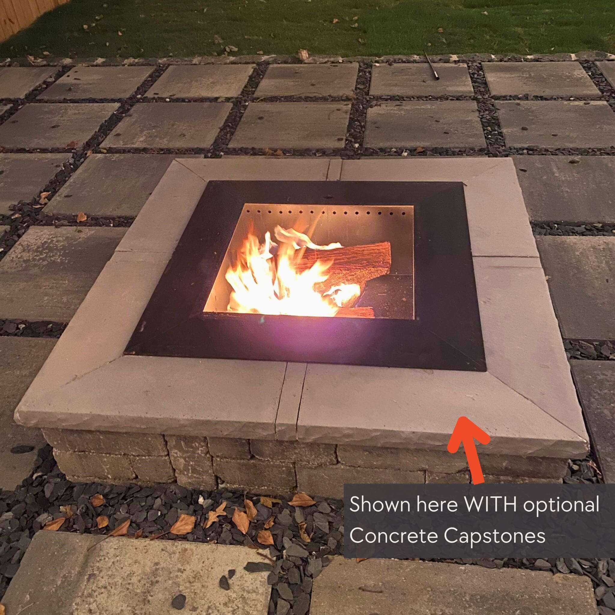 DIY Smokeless Square Fire Pit Kit - Travertine & More